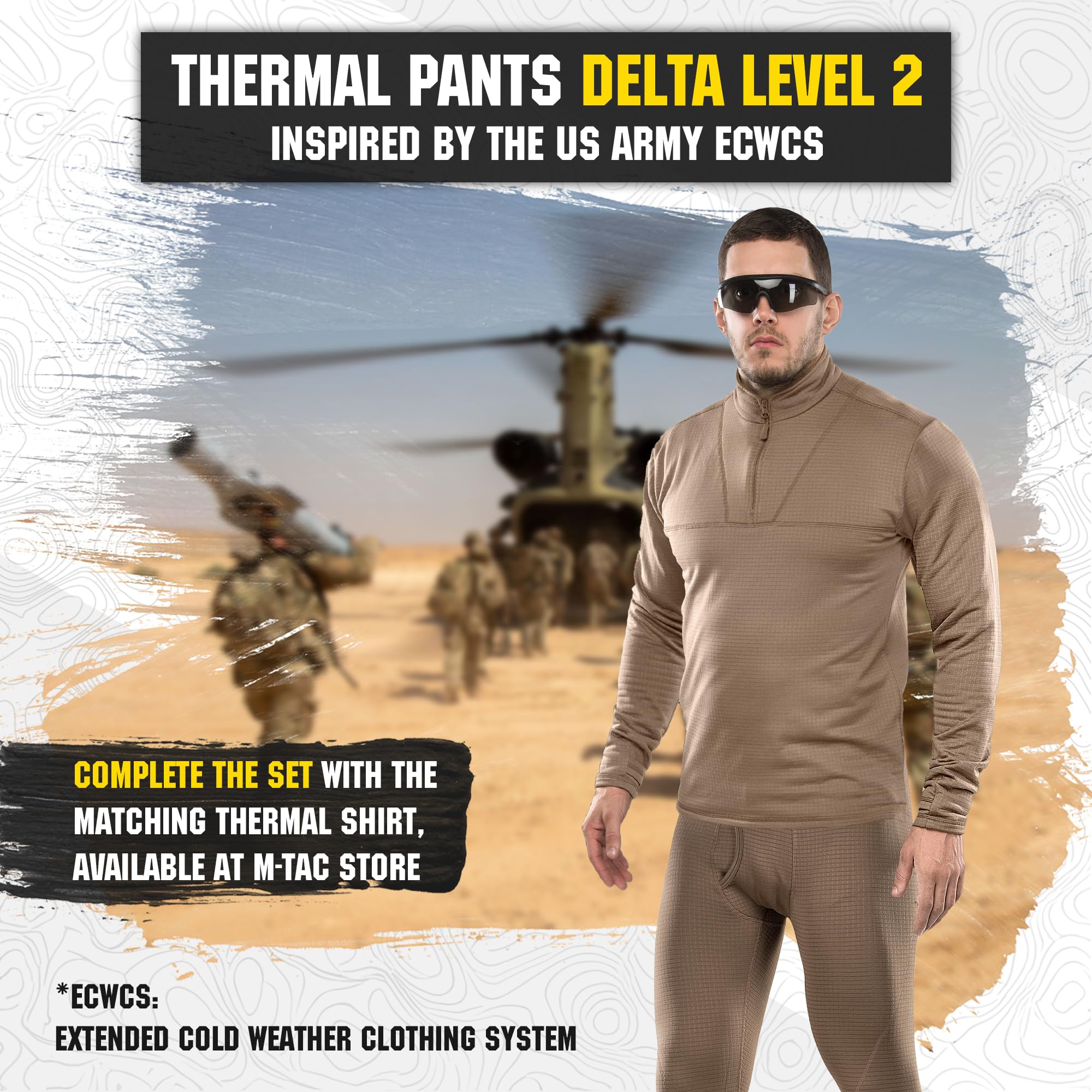 Herrenhose, Thermounterwäsche für Herren, mit Fleece gefüttert, Kompressionshose, Basisstufe 2