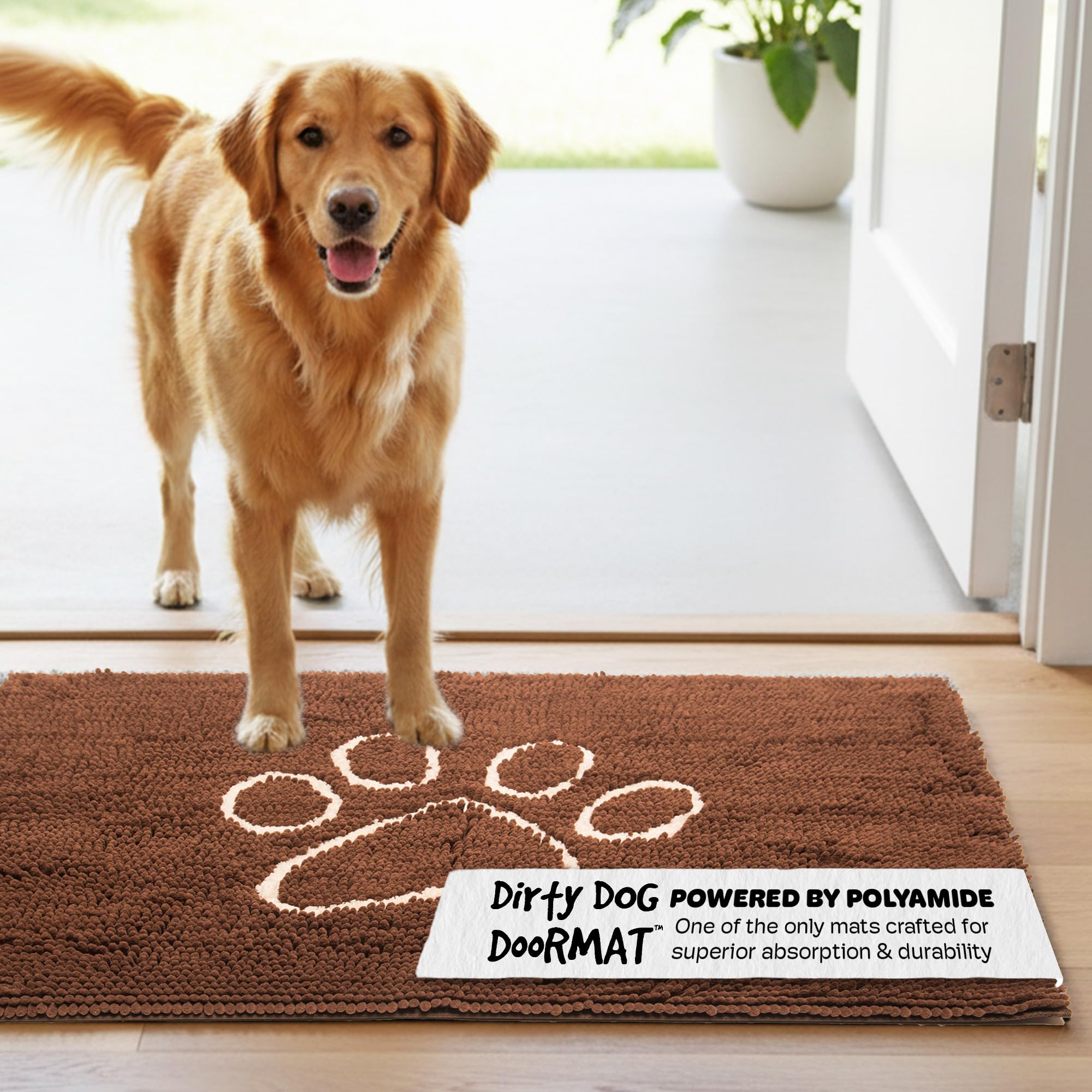 Dog Gone Smart Dirty Dog Doormat - Fast Drying Rug with Super Gripper Backing for Clean Floors - Super Absorbent and Machine Washable Mat for Muddy