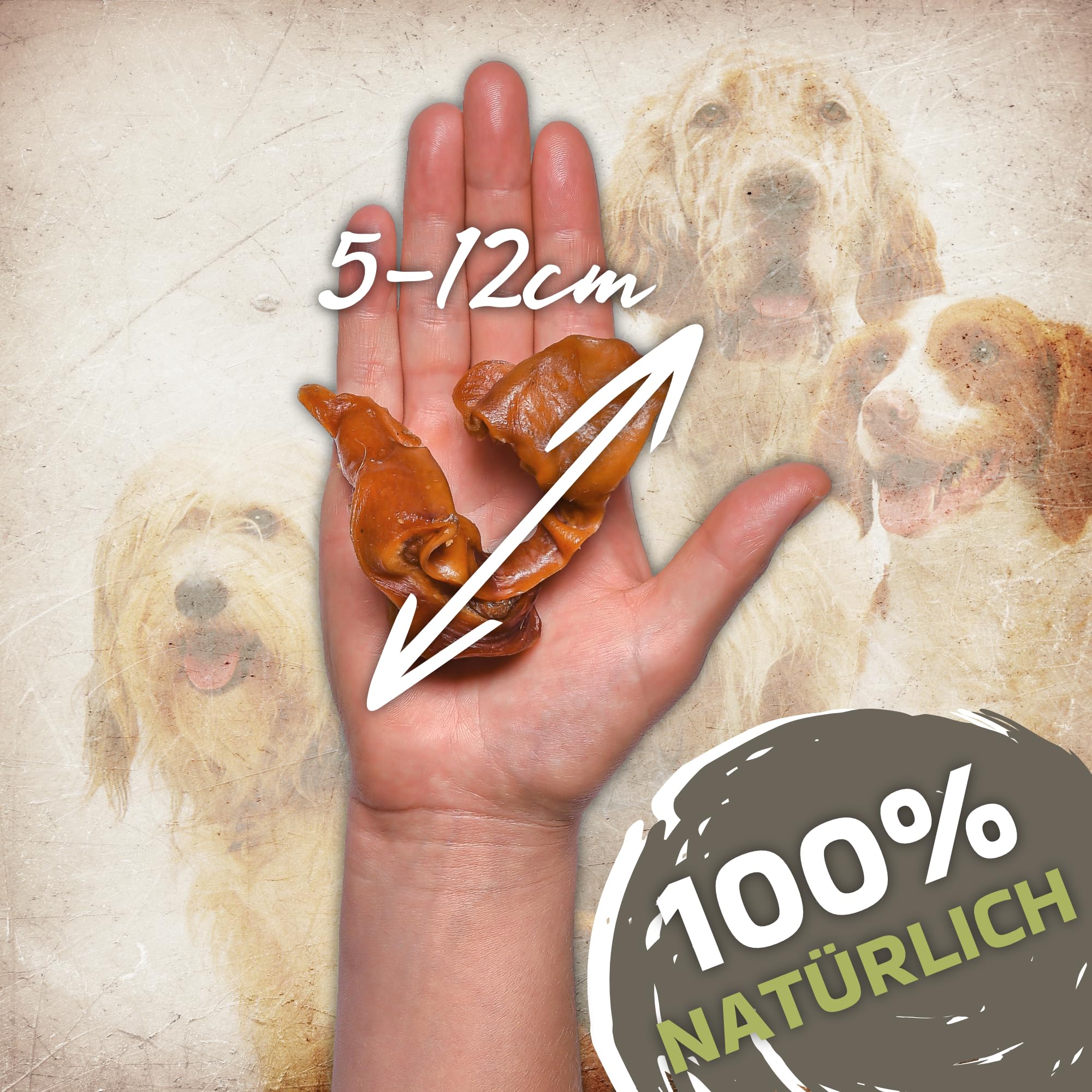 Oreilles de porc naturelles en bandes 1 kg | Idéal pour les petits chiens | Bandes d'oreilles de porc saines comme article à mâcher pour votre chien