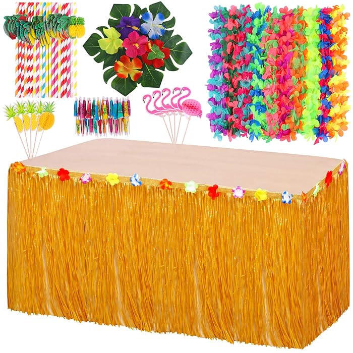 URBZUE Hawaii Party Decoration Set, 97 Pieces Tropical Party Decoration Set, Haw