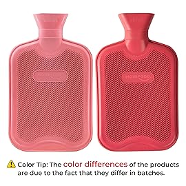 HomeTop Premium Classic Rubber Hot Water Bottle (Red)