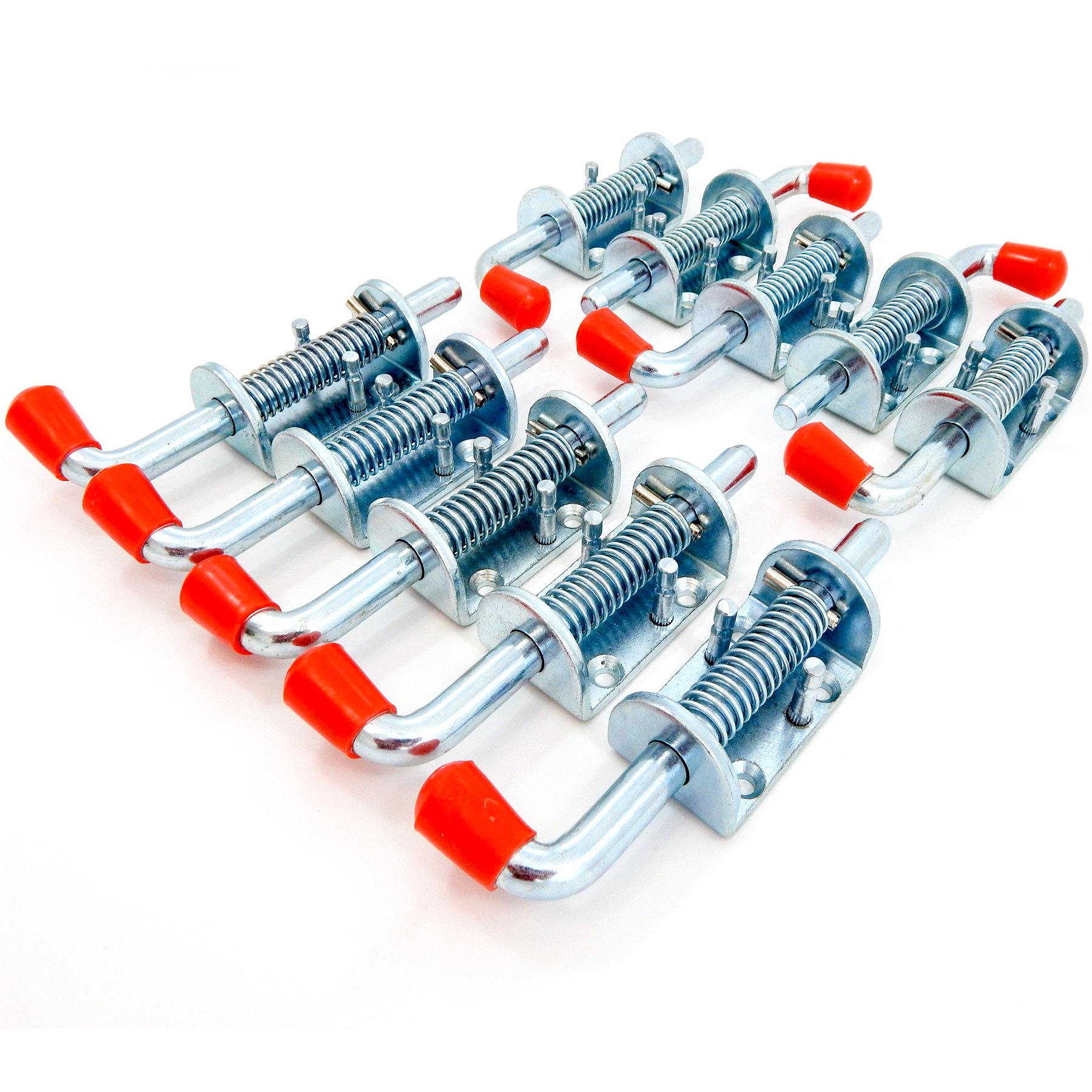 6 Pcs Metal Lock Barrel Bolt Spring Loaded Latch 6.5 Inches Long w Grip Heavy Duty