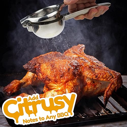 Miniatura 8 de Qualiz Exprimidor de limón de acero inoxidable, exprimidor de mano de limón y lima de alta calidad con cuenco grande y resistente de metal,