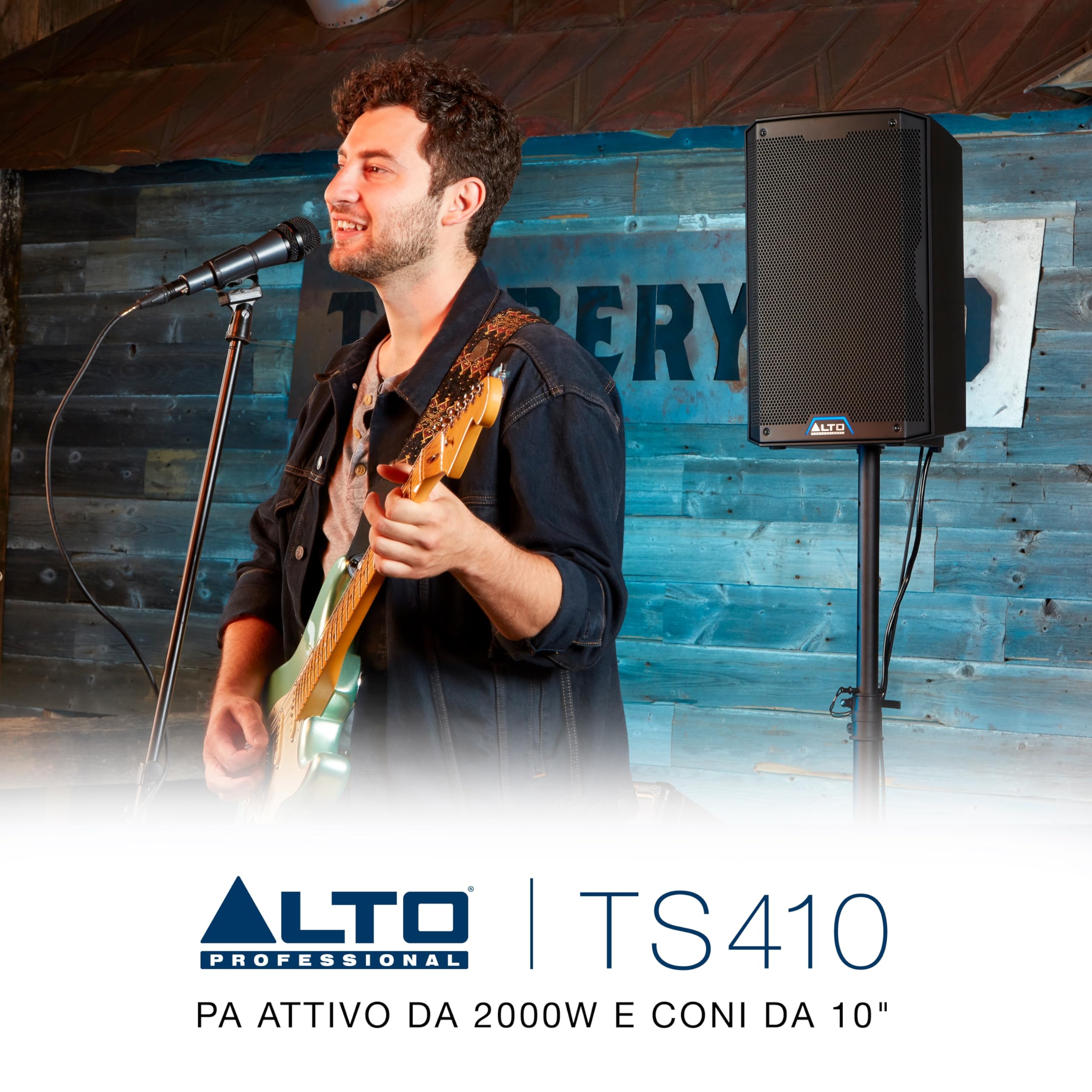 ALTO TS410 Cassa Amplificata Attiva da 10" e 2000W, Potente con Bluetooth, Mixer a 3 Canali, Connessione tra Altoparlanti Wireless, DSP e App