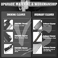 Vista 7 de ENOKING 7.1″ Cuchillo de Carnicero y Cuchillos de Chef – Acero Inoxidable de Alto Carbono Forjado a Mano, Mango Completo para Cocina y Corte