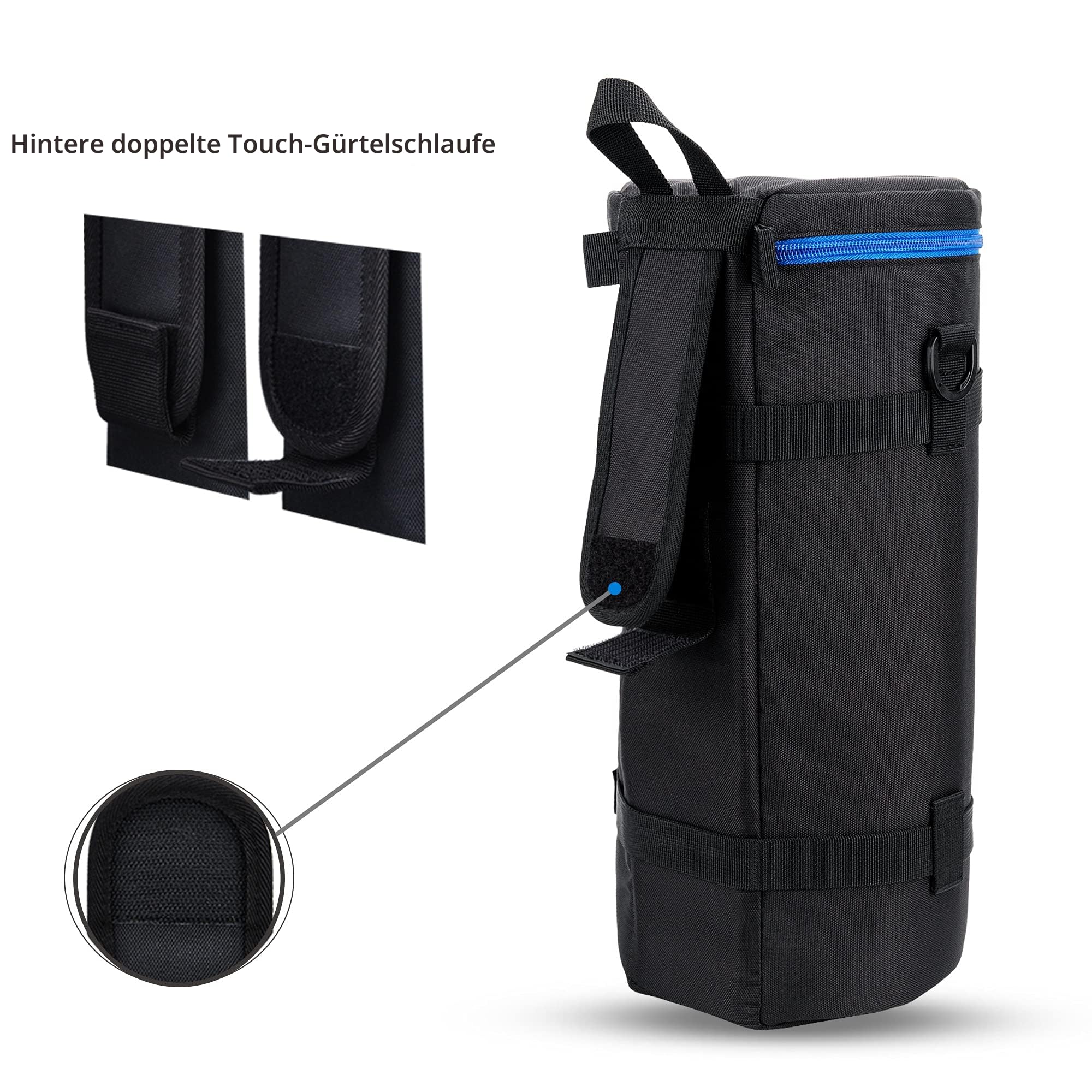 JJC Deluxe Objektivtasche für Sony FE 200–600mm F5.6–6.3 G NIKKOR Z 180-600mm F5.6-6.3 Z 600mm F6.3 VR Objektiv, Wasserabweisendes Objektivzubehör Schutzhülle mit Schultergurt und Abnehmbarem Kissen