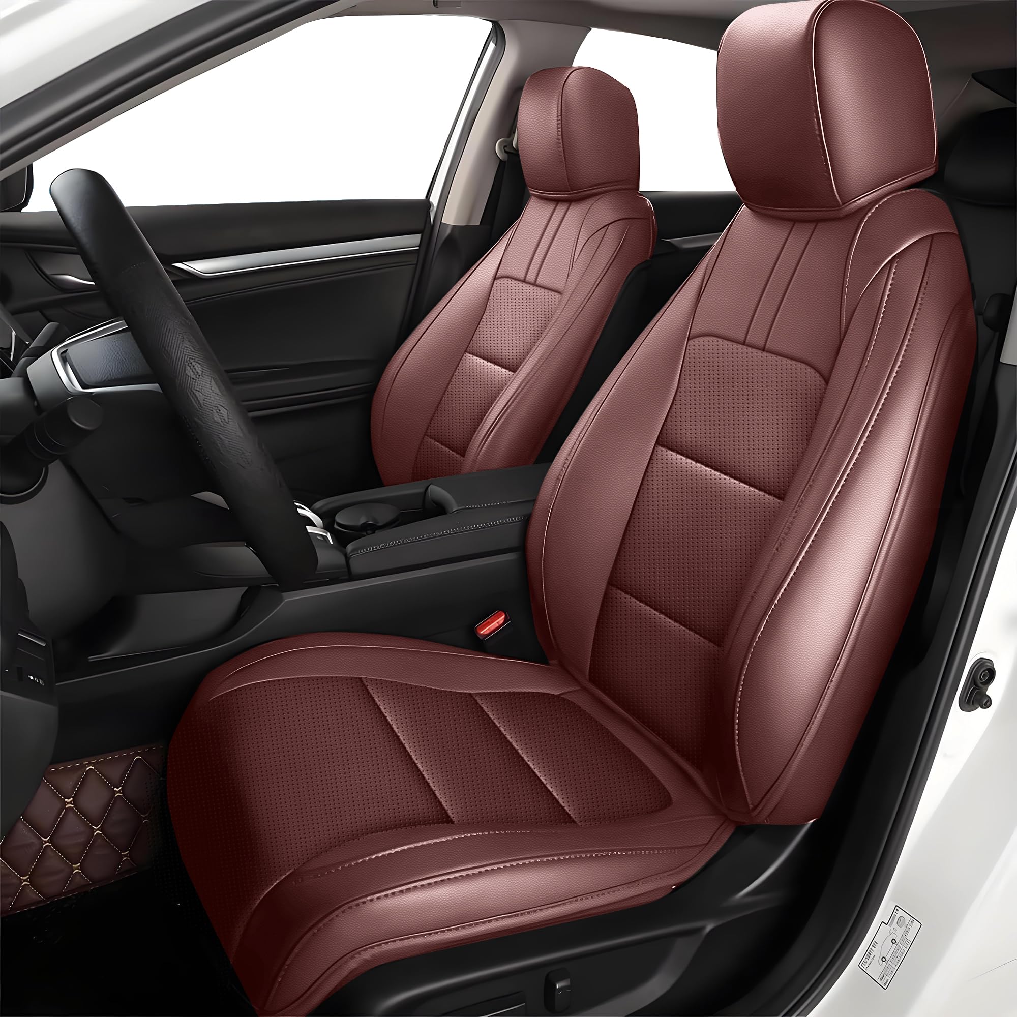 AOMSAZTO Seat Covers for Honda Civic 2022-2024 Hatchback Full Set Burgundy