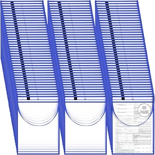 80 Pack Blue Job Ticket Holder with Hanging Strap Shop Bulk Oversized Ticket Holders Work Order Plastic Sleeves 10 x 14 Dry Erase Pockets Reusable Repair Order Sleeves, Both Sides Clear