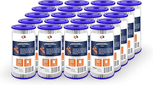 Aquaboon Cartucho de repuesto de filtro de agua de sedimentos plisado de 5 micras de 10 pulgadas  Filtración de sedimentos para toda la casa