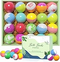 Santrela 20 Organic Bath Bombs Gift Set for Women - Handmade Essential Oil Fizzing Spa Bombs, Relaxing Bubble Bath Gift for Her, Wife, Mom