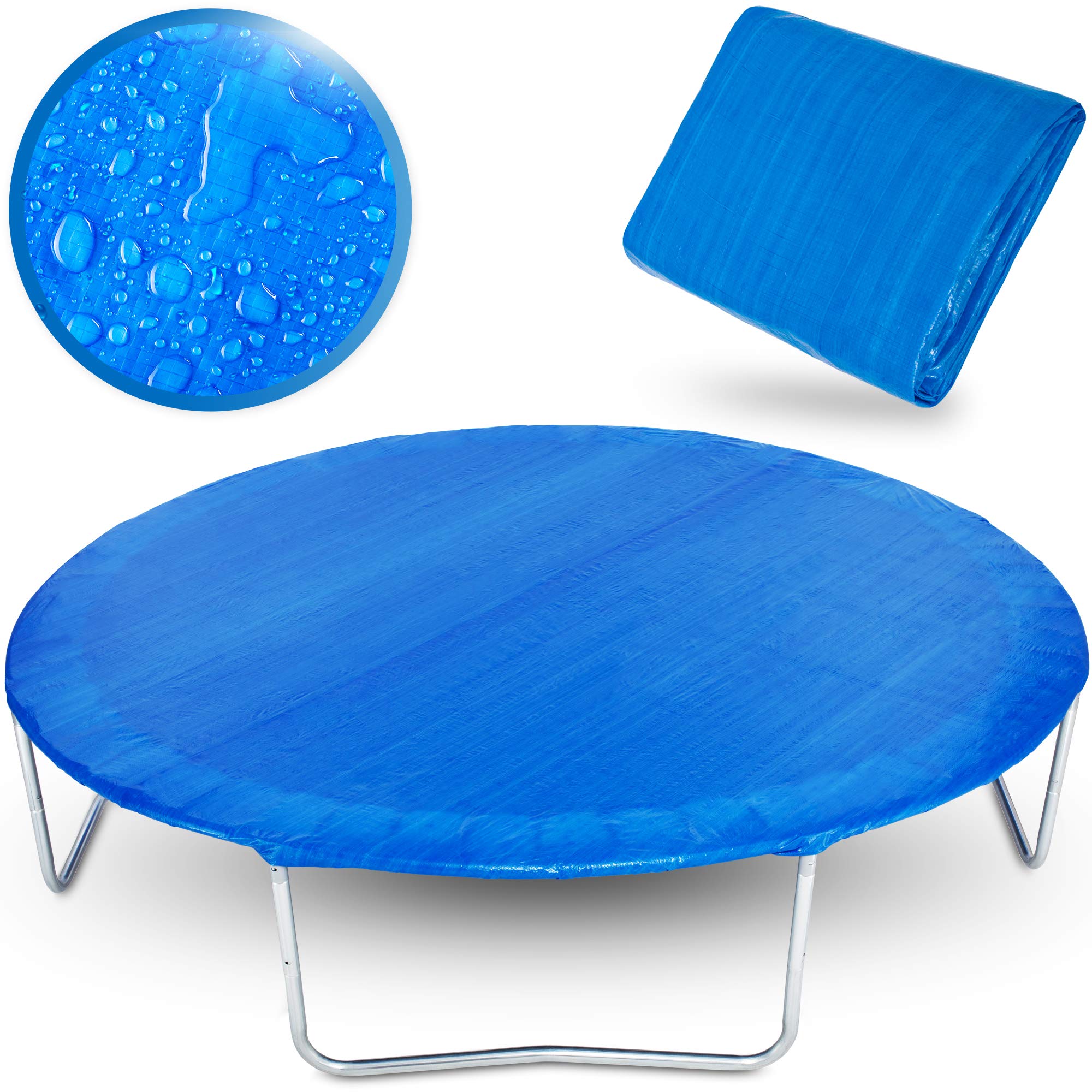 KIDUKU Osłona trampoliny 244-427 cm | osłona przeciwdeszczowa odporna na warunki atmosferyczne, rozerwanie i promieniowanie UV | plandeka chroniąca przed warunkami atmosferycznymi do użytku na