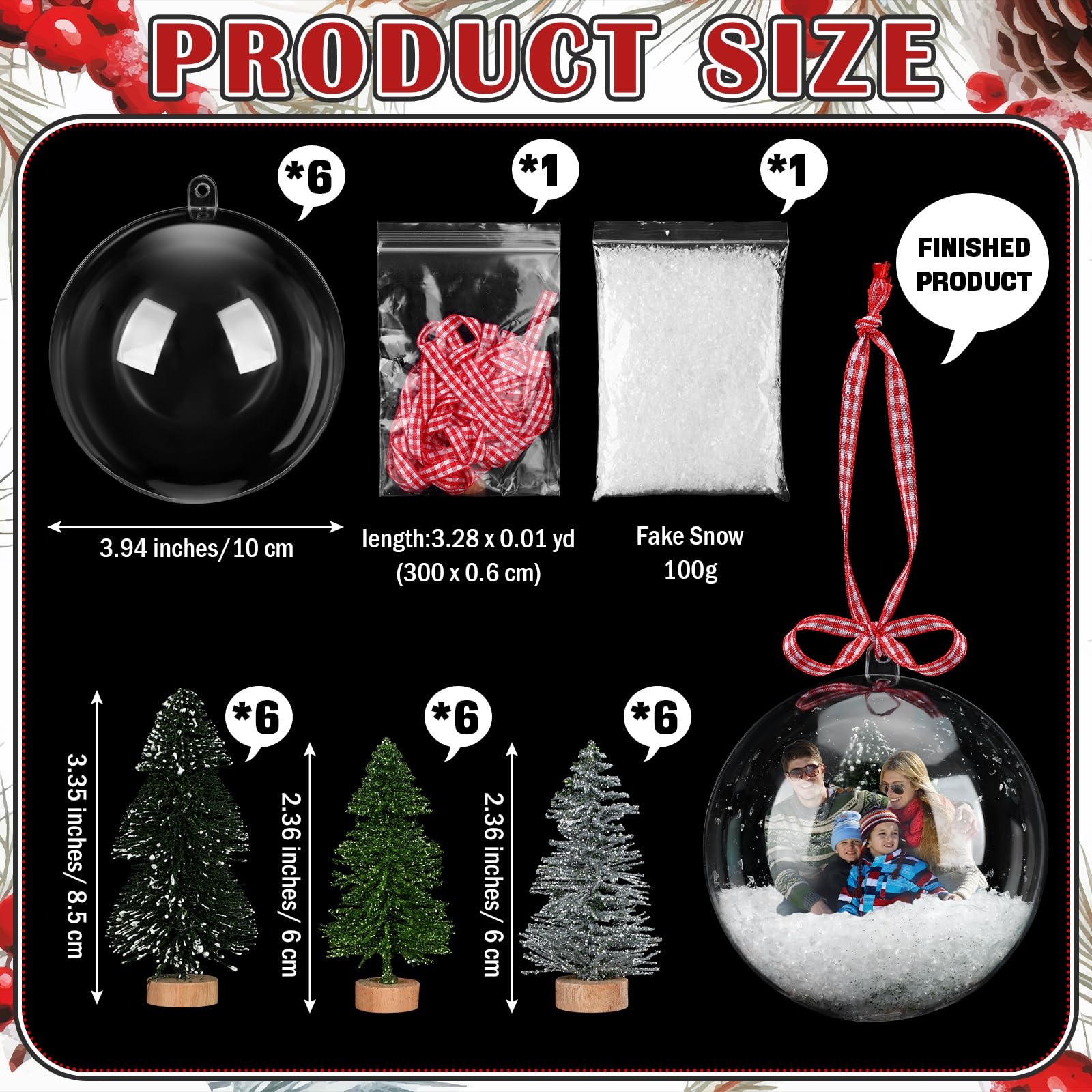 Amazon.co.jp: MiniInflat 6セット クリスマスツリーオーナメント DIY