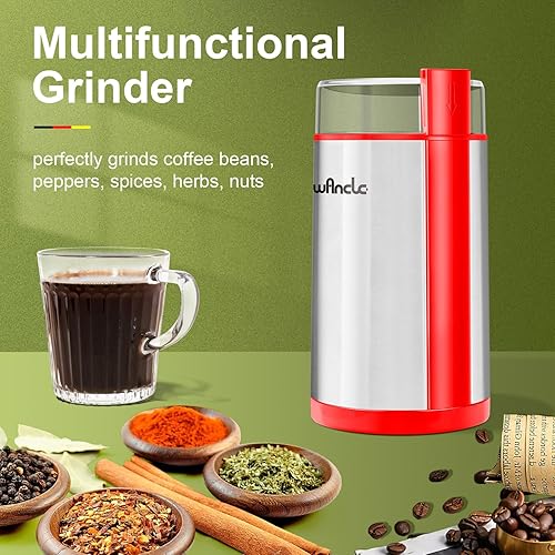 Miniatura 2 de Wancle Molinillo de café eléctrico, molinillo de especias silencioso, molinillo de café de un solo toque para granos, especias y más, con cepillo