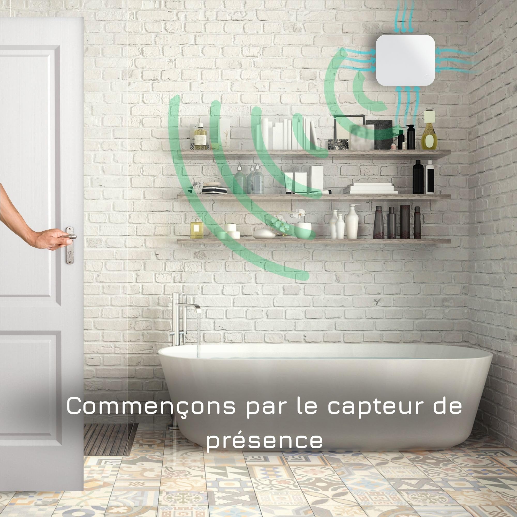 Turbionaire Trend 100 PWM Ventilateur de salle de bain, Capteur de présence, Blanc mate, 100 mm, 35 Pa, Clapet anti-retour, Silencieux, IPX4, Contre l'Humidité et la Moisissure