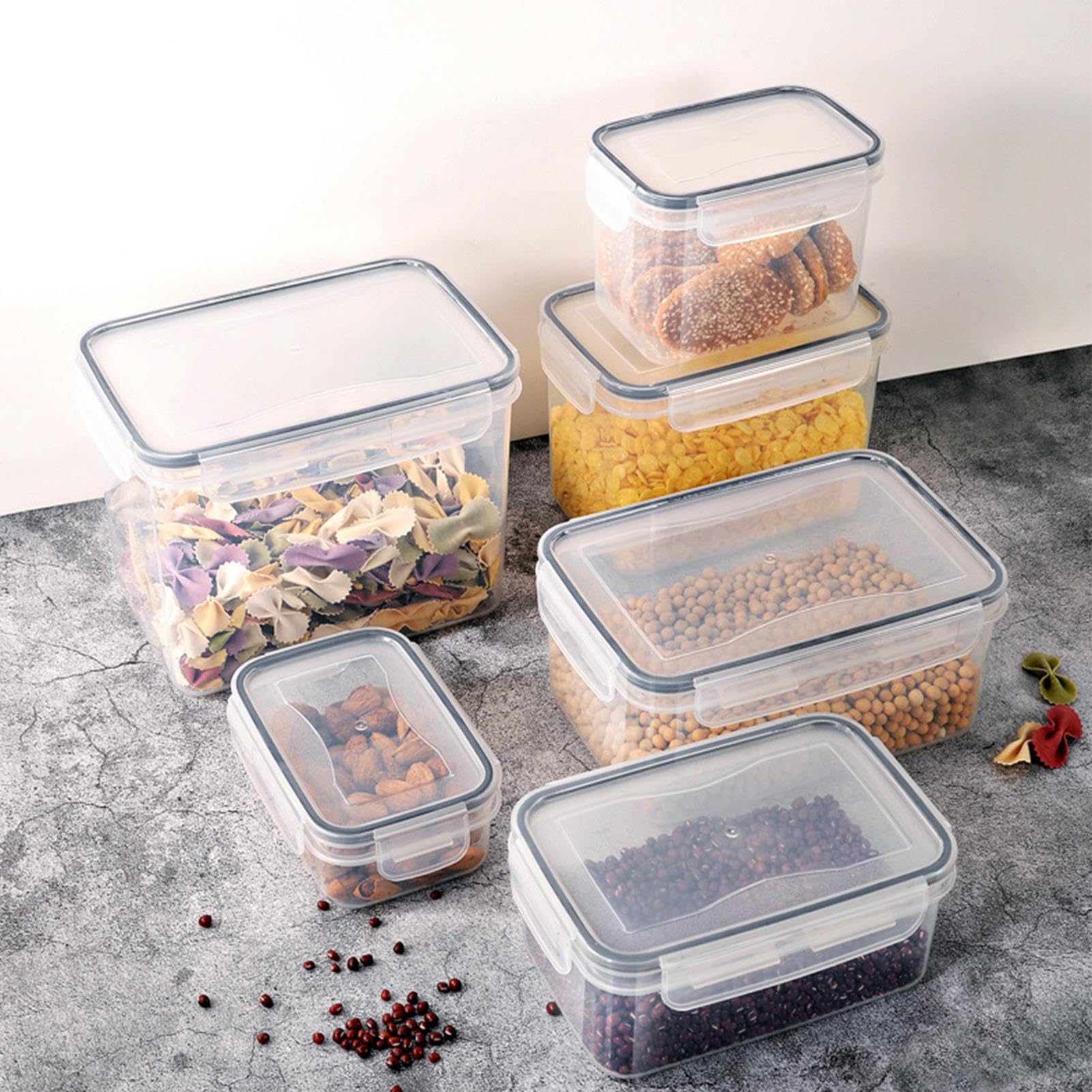 EXBERT Caja de almacenamiento de alimentos, recipientes reutilizables a prueba de fugas para microondas y congelador, contenedores de almacenamiento apilables, contenedores de almacenamiento