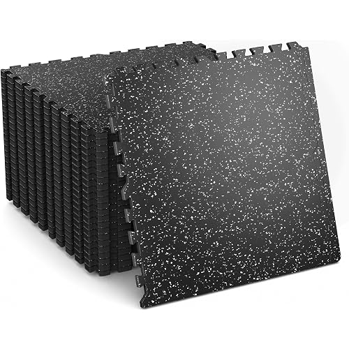 0.6" Thick 48 Sq Ft Rubber Top Gym Flooring Mats for Home Gym