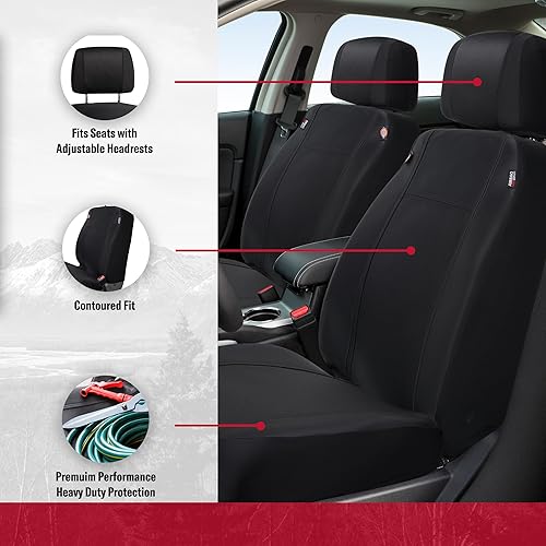 Miniatura 2 de DICKIES Fundas de asiento Petersen de 3 piezas, fundas de asiento de cuero vegano para automóviles, camiones, SUV, color negro