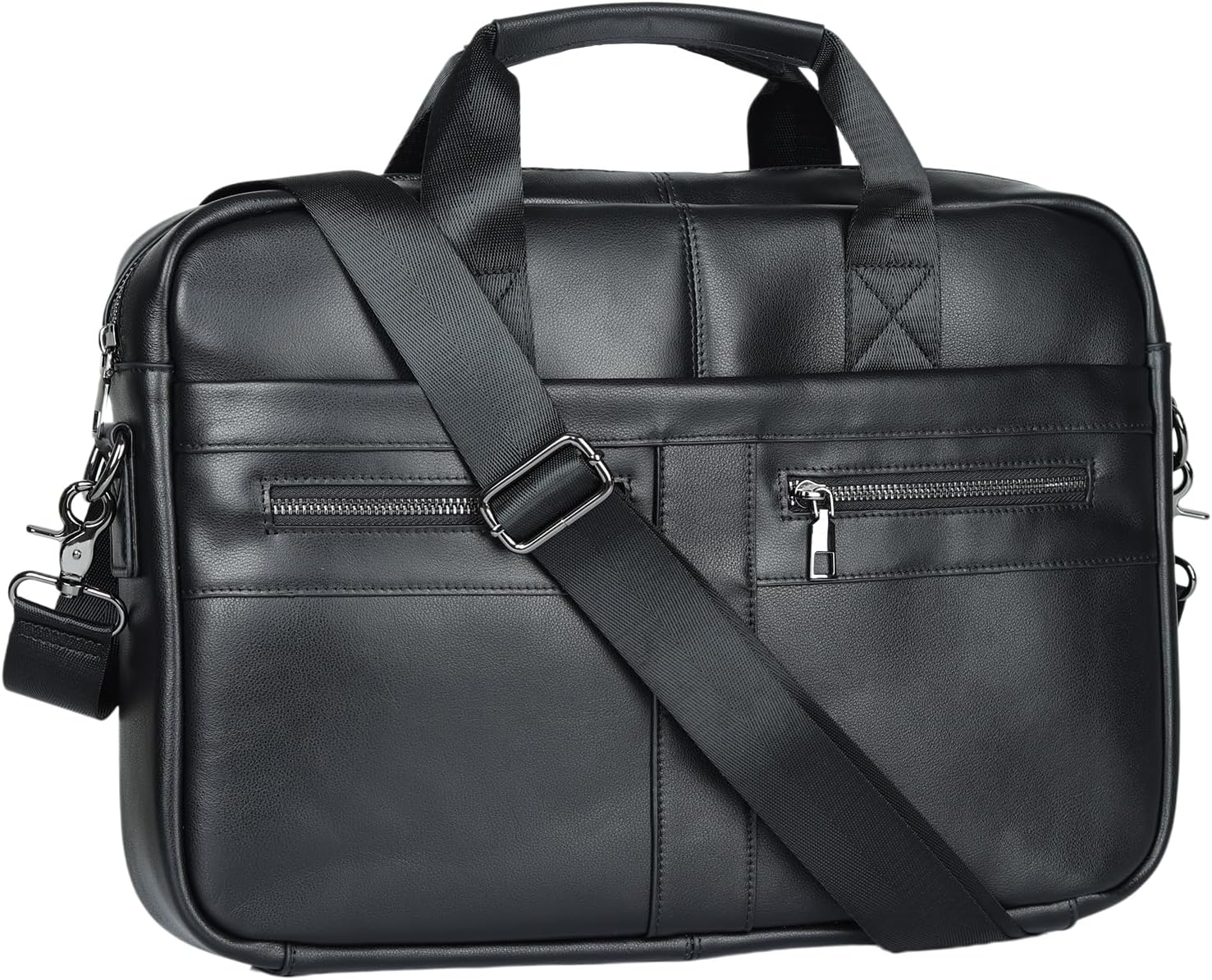 Genuine Leather Messenger Bag for Men, 14 Inch Vintage Laptop Briefcase, Slim Business Office Shoulder Bag