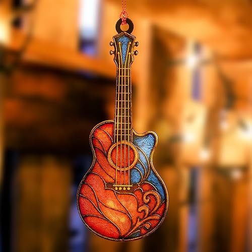 Miniatura 5 de Adorno de atrapasoles de guitarra  Decoración de ventana para amantes de la música y guitarristas  Regalo único para Navidad, cumpleaños, recital