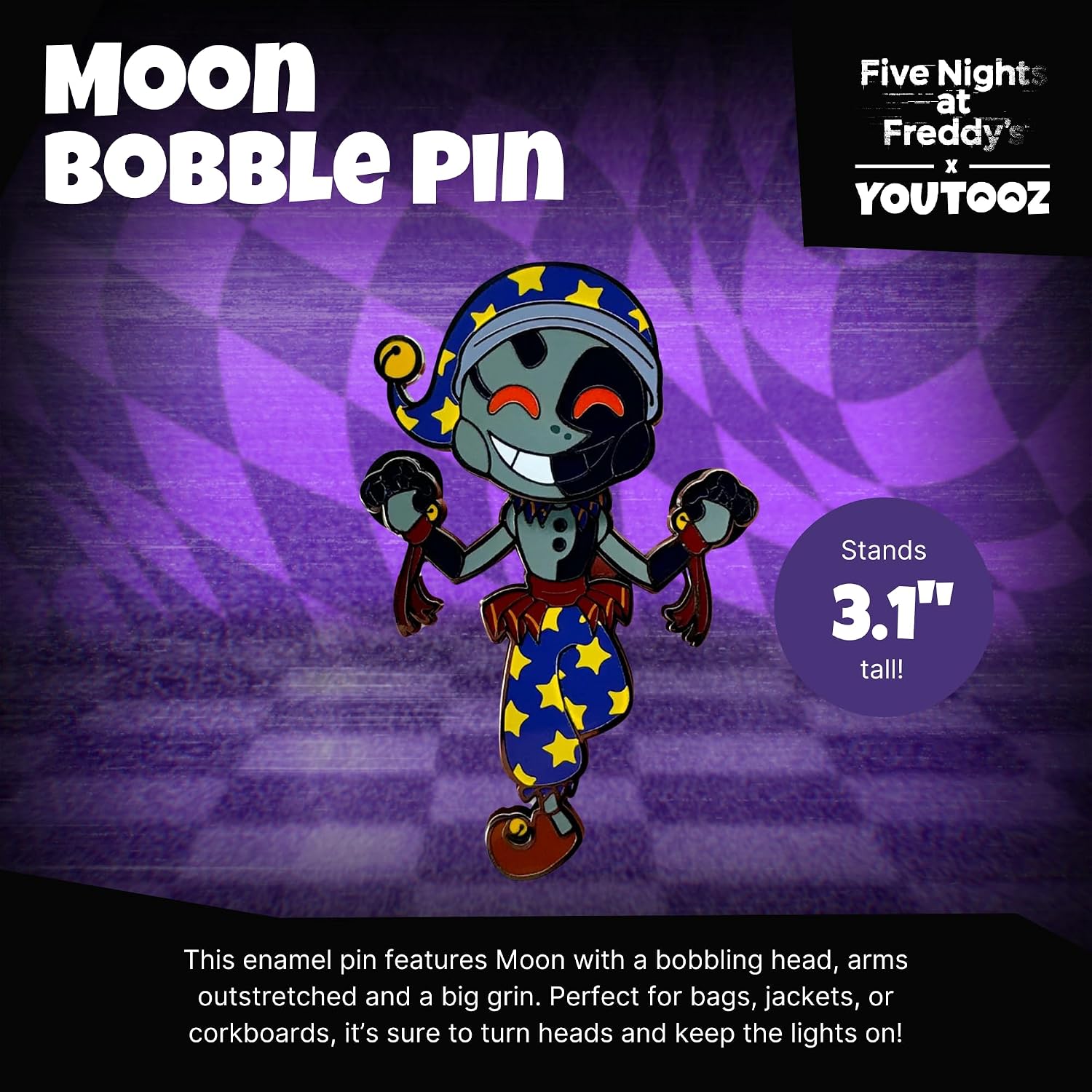 Youtooz Moon Bobble Pin, Official Licensed Moon Bobble Pin, Includes Moon Bobble Pin by Youtooz Five Nights at Freddy's Collection