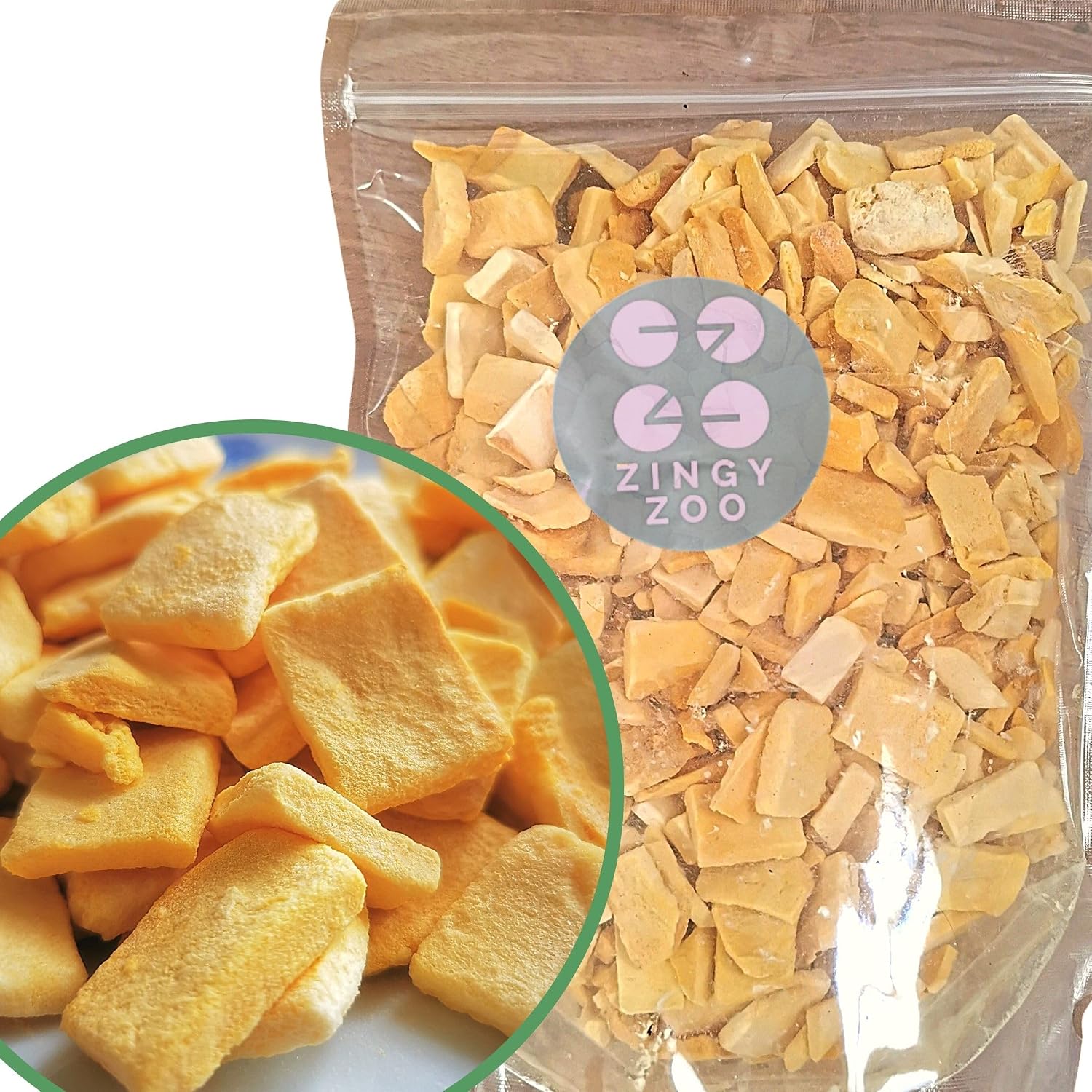 ZingyZoo Freeze Dried Mango XXL 500 g Without Added Sugar Mangoes Freeze Dried Fruit Mangoe Dried Dry Fruits No Additives Dry Mango