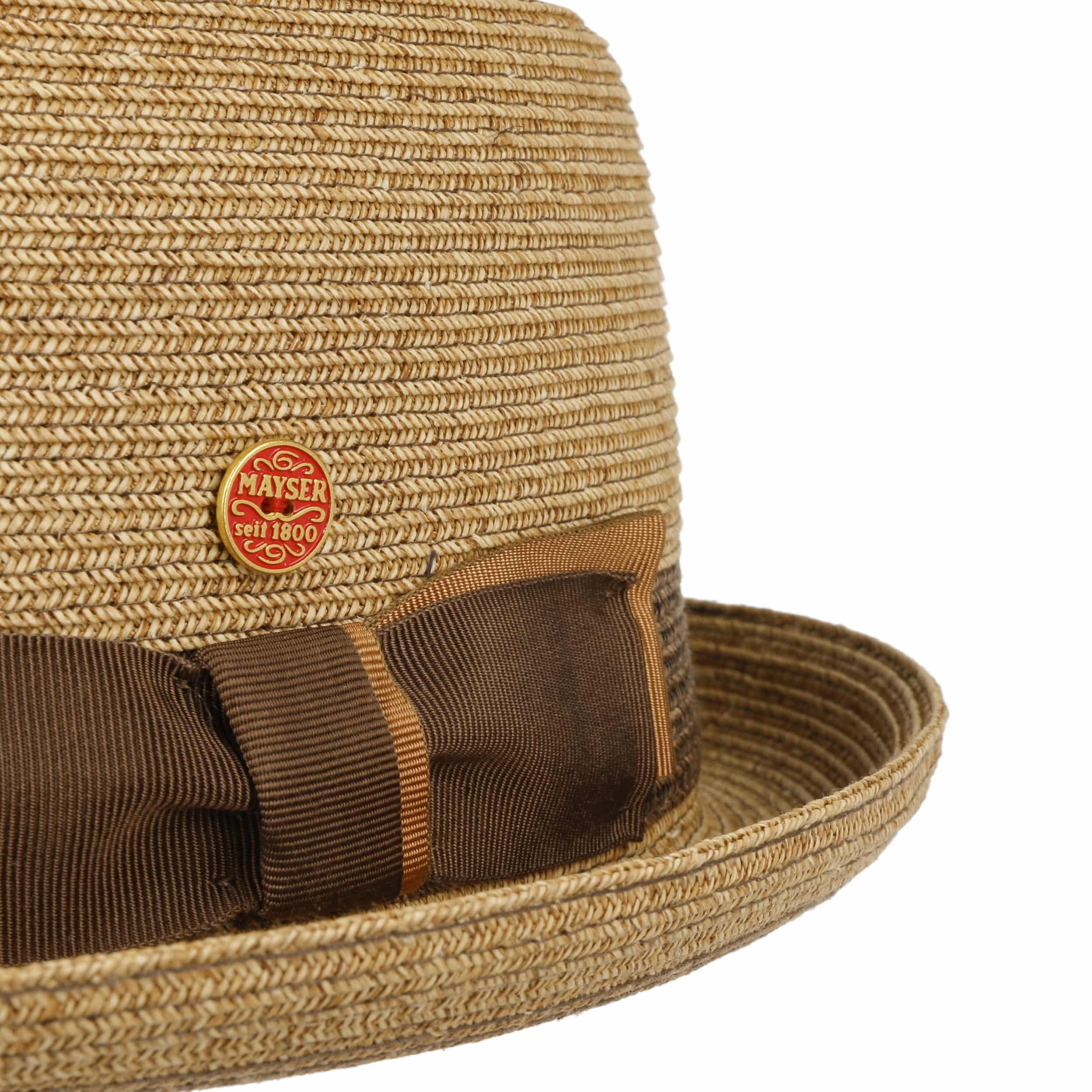 Mayser Gareth Pork Pie Strohhut Kontrastnähte Schleife Damen Frühling Sommer