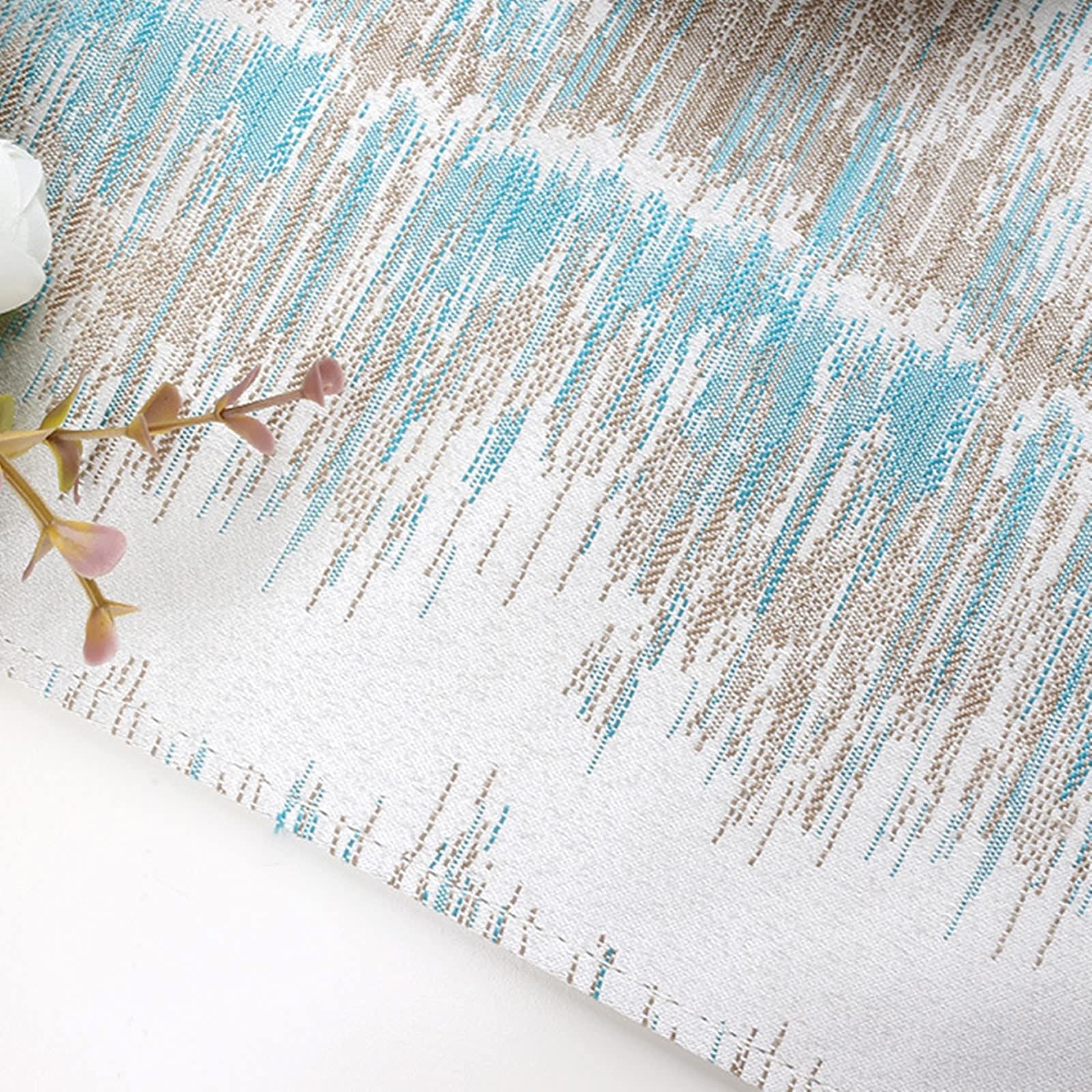 Tischläufer Nordic Style, Tischdecke Garten Blau Quasten Dreieck Jacquard Muster Baumwolle 35X228cm Goldene Hochzeit Deko