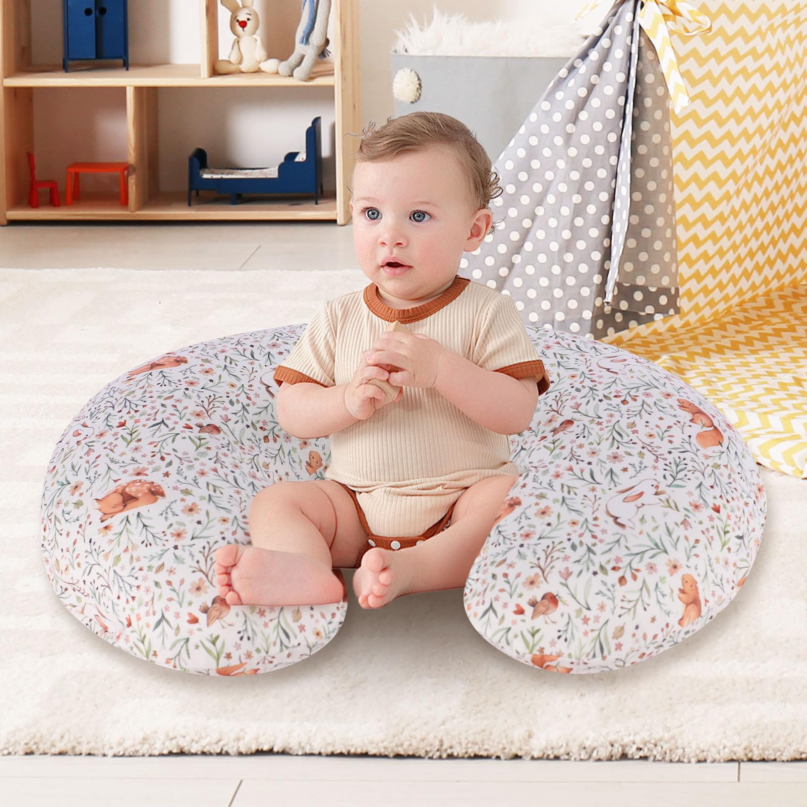Winmany 2 Pack Feeding Pillow Cover Removable Baby Nursing Pillow Cover Breastfeeding Pillow Cover Slipcover for Boys Girls Comfortable & Breathable & Washable 22.5 x 18" (Animal+Forests) - Image 3