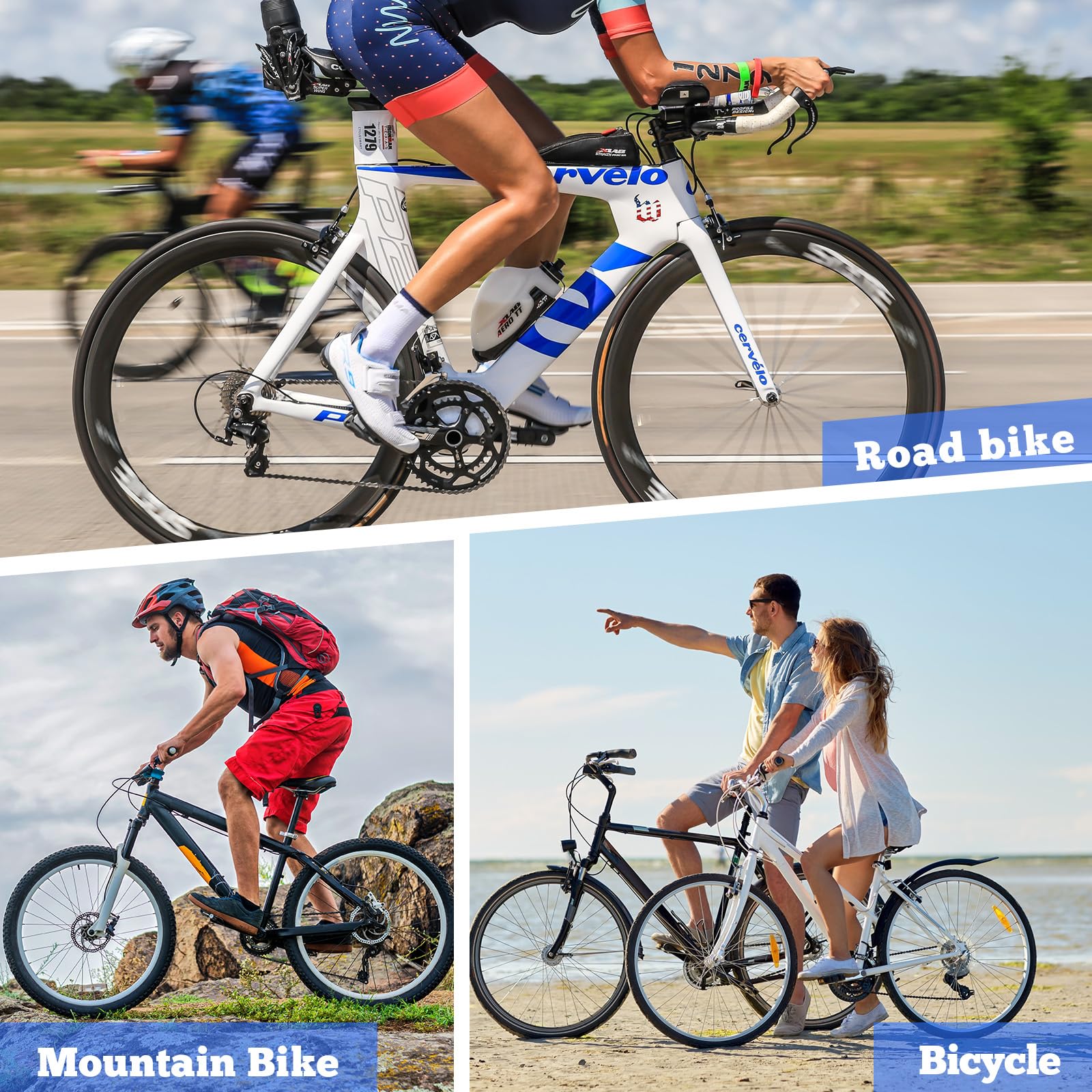 Supporto per Ruota Anteriore (2 pezzi) supporto rialzato con blocco per ruota anteriore della bicicletta, per pedalare in ambienti interni, per allenamento