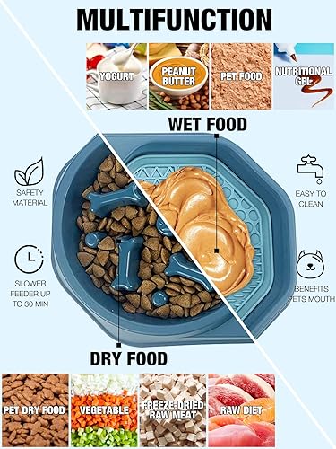 Miniatura 3 de Tazón de alimentación lenta para perros, evita la hinchazón o la asfixia, divertido cuenco alternativo de alimentación lenta para perros pequeños y