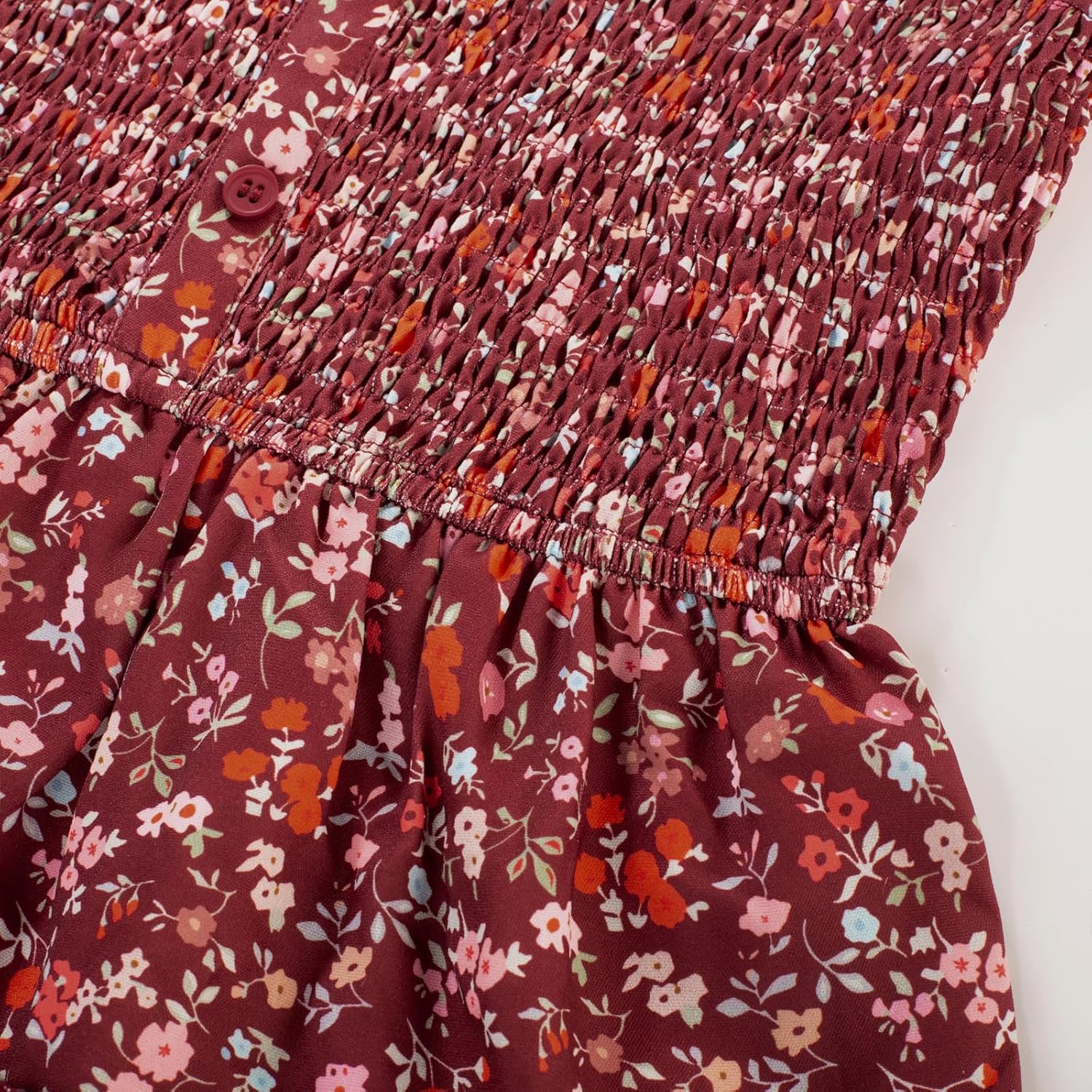 GRACE KARIN Girls Fall Long Sleeve Floral Square Neck Smock Tiered Casual Holiday Teen Dress Size 5-14 - Image 9