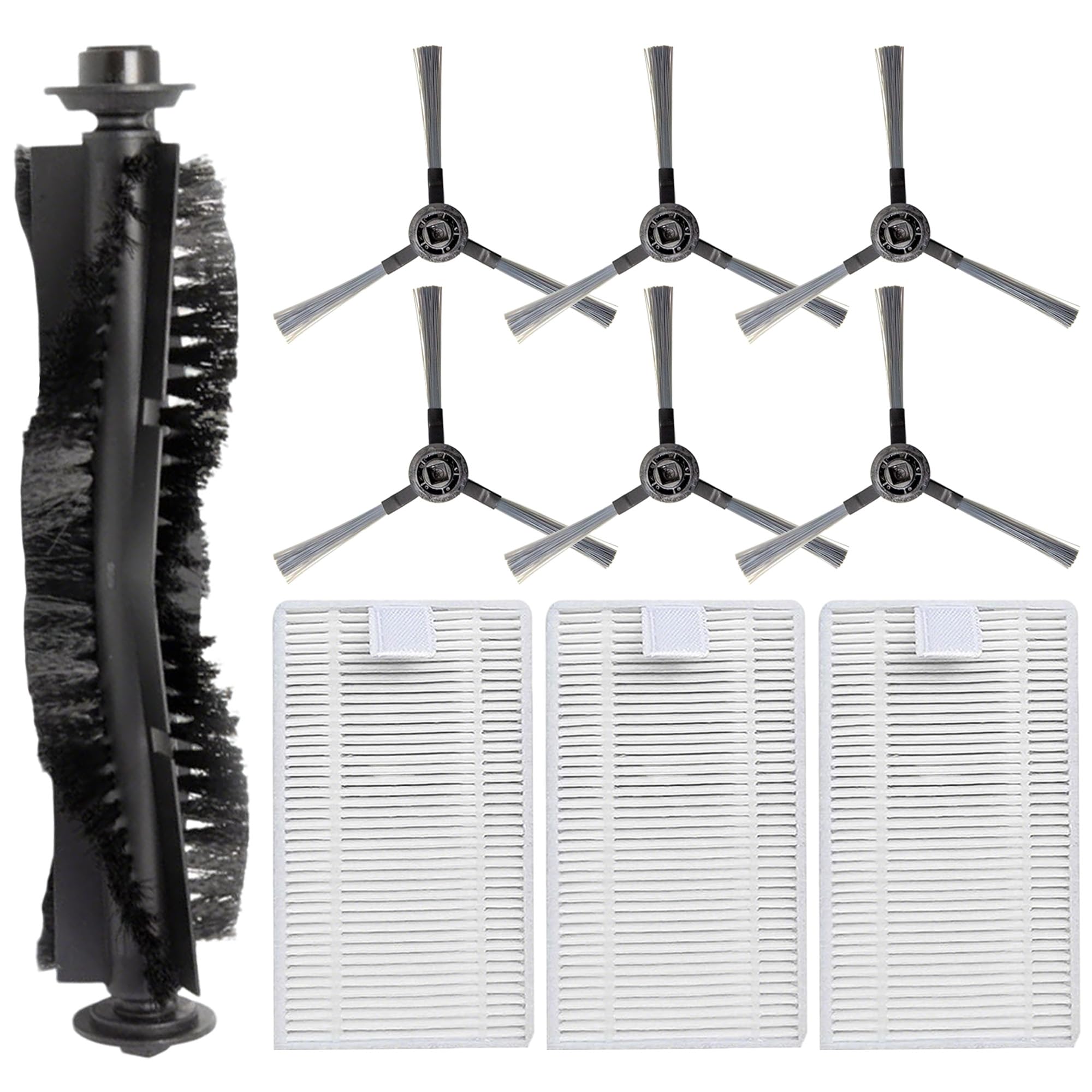 Replacement Parts Kit for BObsweep Dustin &amp; Ultra-Vision &amp; RC400 Robot Vacuum Accessories | Includes 1 Main Brush Roller, 6 Side Brushes, 3 Filters (10 Pack)