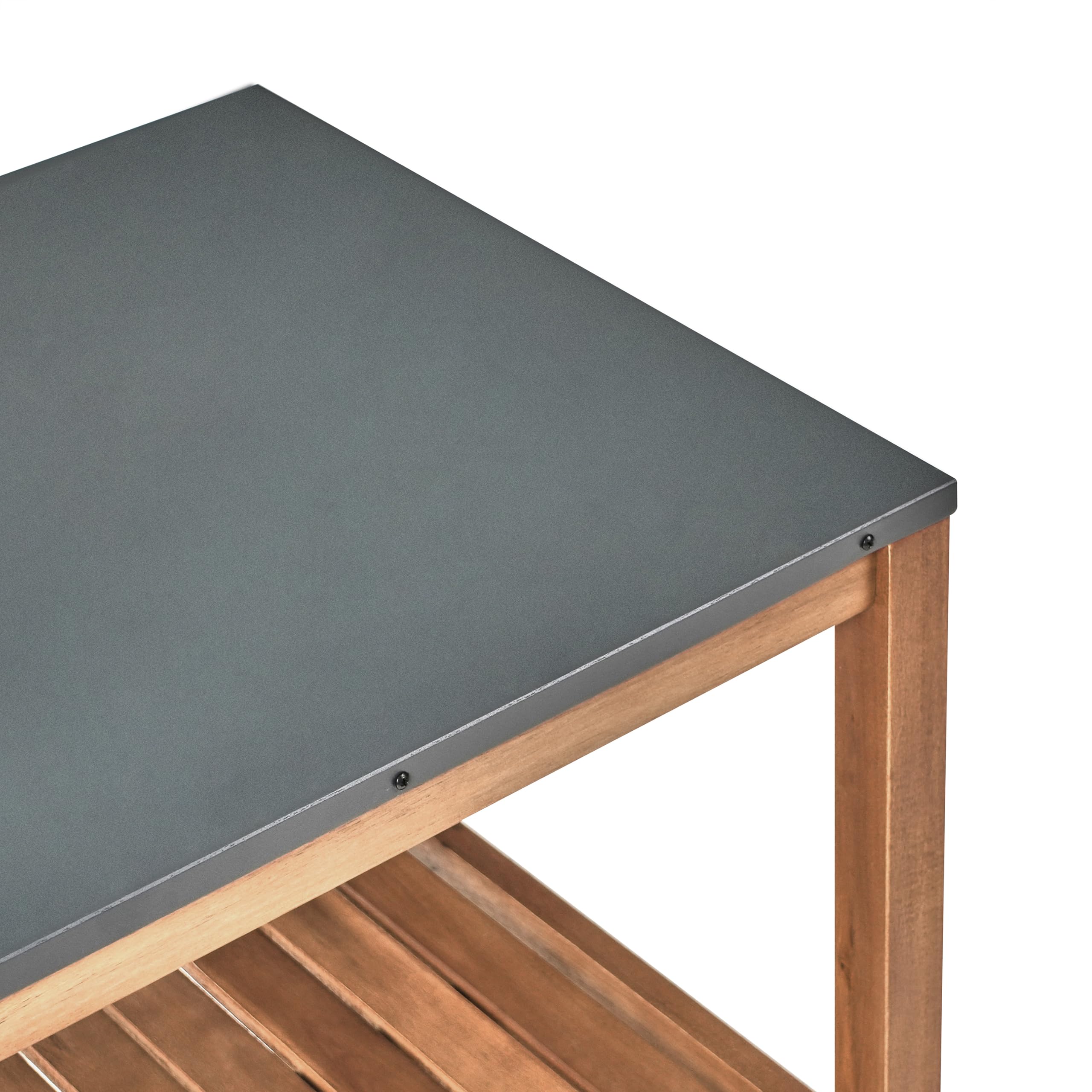 Outdoor-Kücheninsel Akazienholz braun breit 50x80x83 cm mit Regalen Brucoli