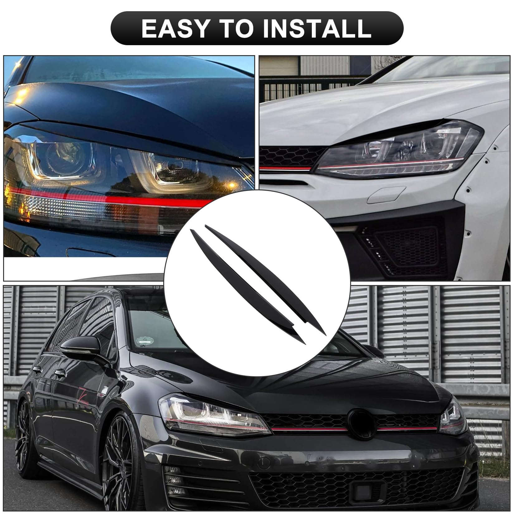 PSLER Cejas para Faros Delanteros para VW Golf 7 GTI MK7 Cubiertas para Párpados Cubierta para Cejas Párpado para Faros Delanteros para VW Golf 7 GTI MK7