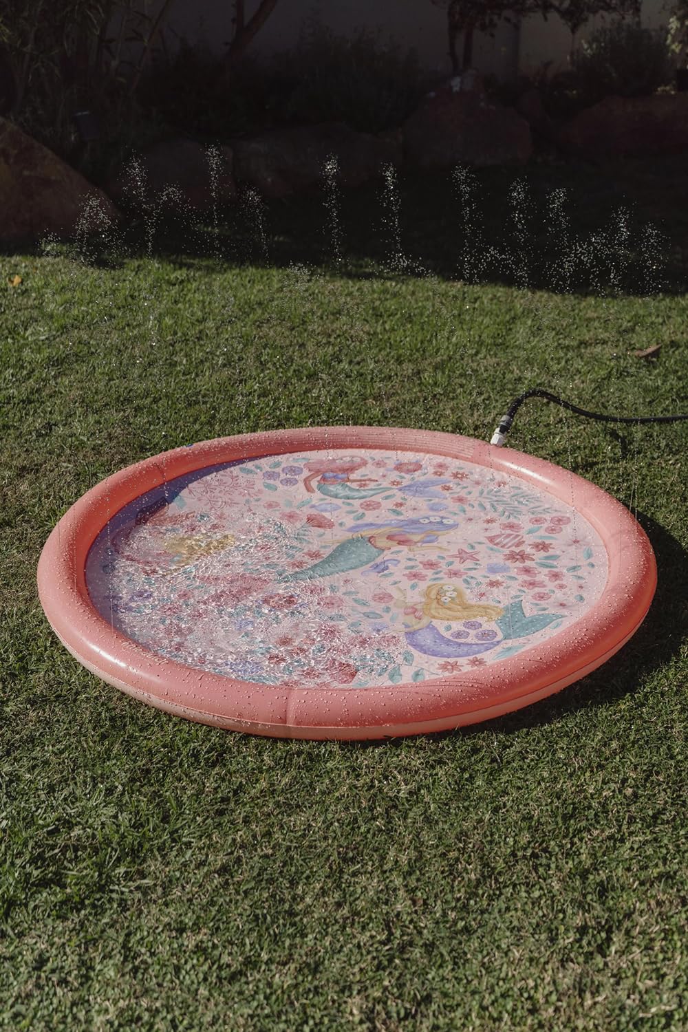 Little Dutch Kinder Sprinkler Wasser Spielmatte - Wasserspielzeug Kinder - 150 cm - Spielzeug für Draußen - Sprinklerauflage - für Mädchen ab 2 Jahre - Dreamy Mermaid rosa