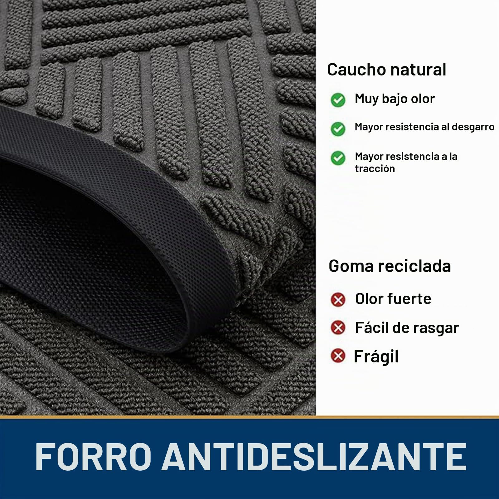 Felpudo exterior 60 x 90 cm, de silicona para exterior e interior, antideslizante, resistente al polvo y lavable, resistente a la intemperie para puerta de casa, entrada, balcón, color gris