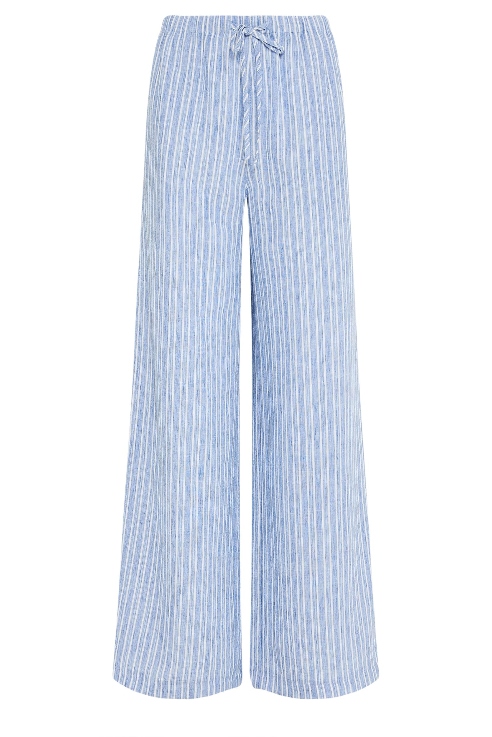 Long Tall Sally - LTS Tall Blue & White Stripe Wide Leg Trousers - Women's
