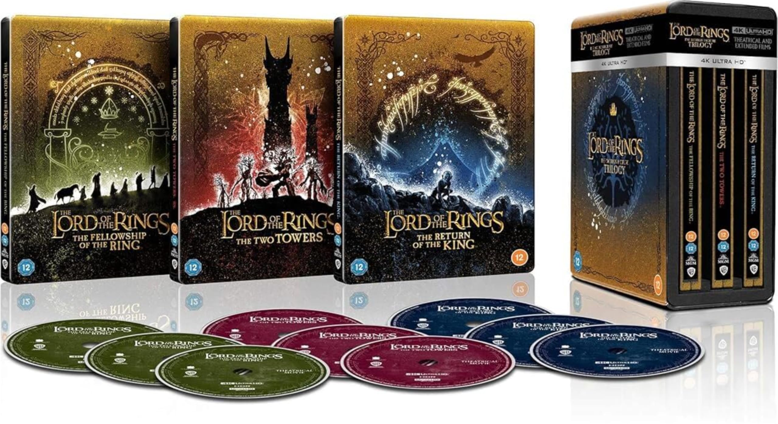 The Lоrd of the Rings: The Motion Picture Trilogy (Limited Edition, SteelBook) Extended & Theatrical Editions [9-Disc Set] [4K UHD + Blu-ray] [Region Free]