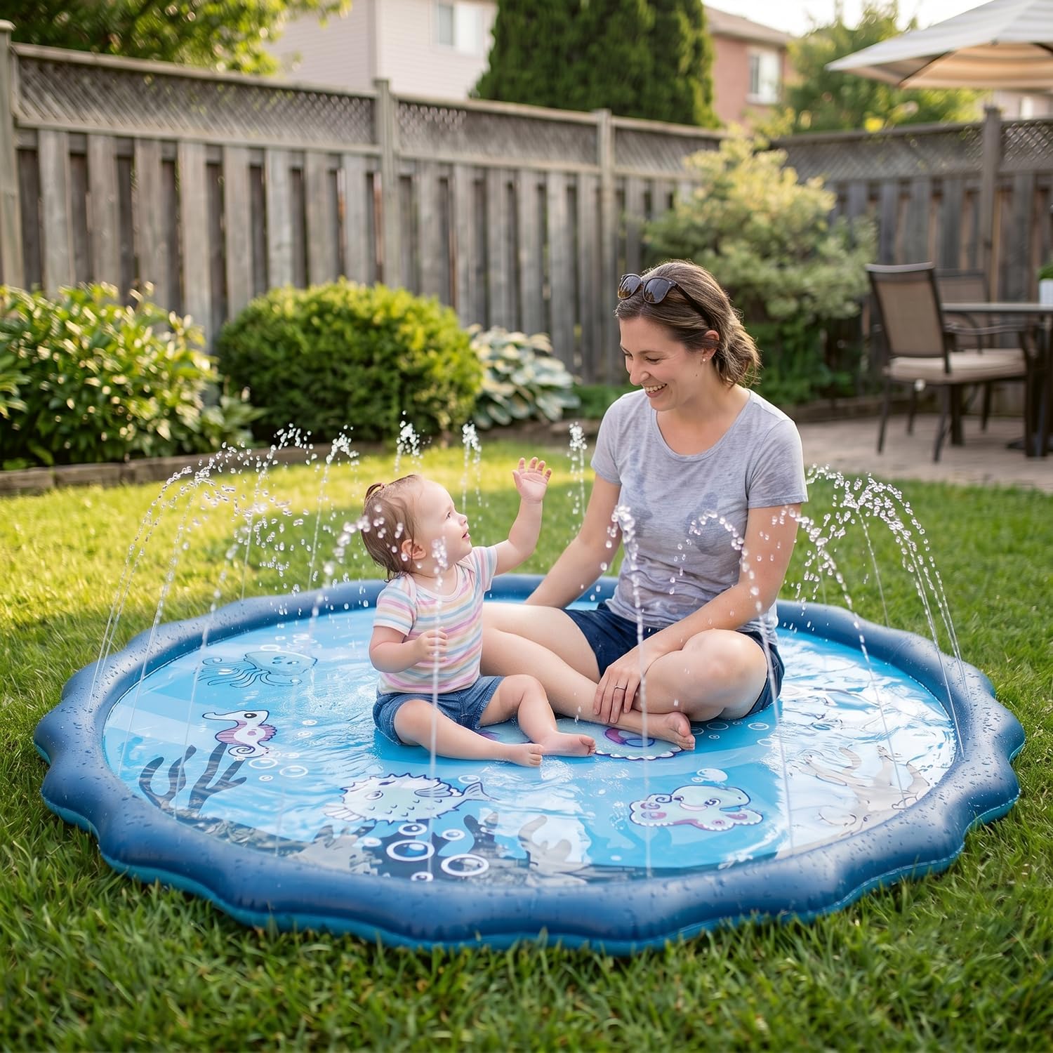 Super Splash® | Jeu d'eau pour Enfants | Tapis avec Jets d'eau 200 cm | Tapis Exterieur Enfant | Installation Facile | Arrosage Automatique | Jeux Famille Plein Air Fun & Ludique | OriginalCorner®