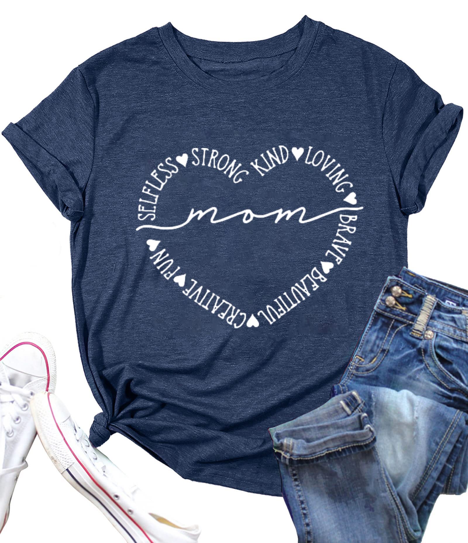 OvazlyMama Shirts for Women Mothers Day Mama Mommy Mom Bruh Graphic T Shirts Casual Tops Tee Gifts