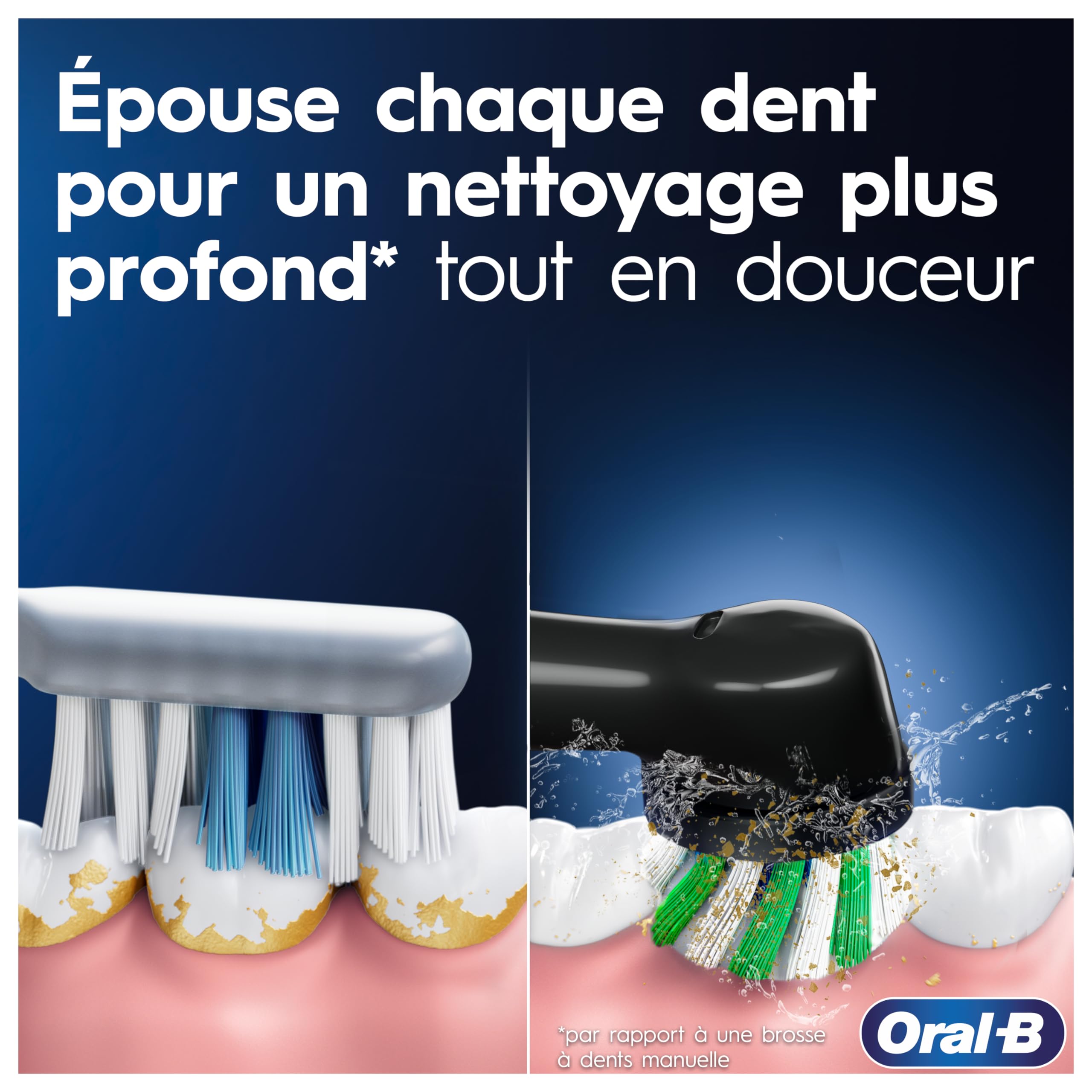 Oral-B Brosse à Dents Electriques Vitality Pro, avec Brossette de Rechange, Violette – 3 Modes de Brossage dont Sensibilité pour les Gencives, Minuteur Intégré, Chargeur