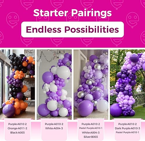 Miniatura 4 de Bezente Globos morados de látex para fiesta, paquete de 100 globos redondos de helio morado de 12 pulgadas para bodas, graduaciones, Halloween,