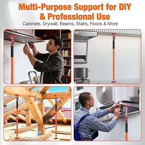 Miniatura 6 de Gatos de gabinete, poste de soporte ajustable, herramienta de tercera mano, se extiende de 35-63 pulgadas (90-160cm), capacidad de 150 libras  Todo