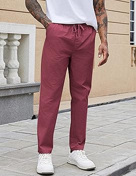 COOFANDY Mens Drawstring Pants Drawstring Elastic Waistband Casual