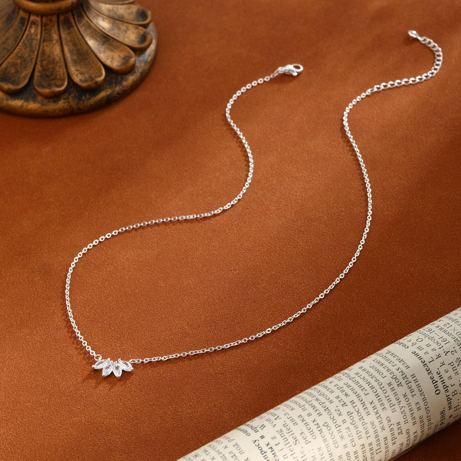 CZ Diamond Pendant Gold Necklace for Women Dainty 14k Gold Plated Choker Necklaces Simple Gold Jewelry Gifts for Women - Image 6