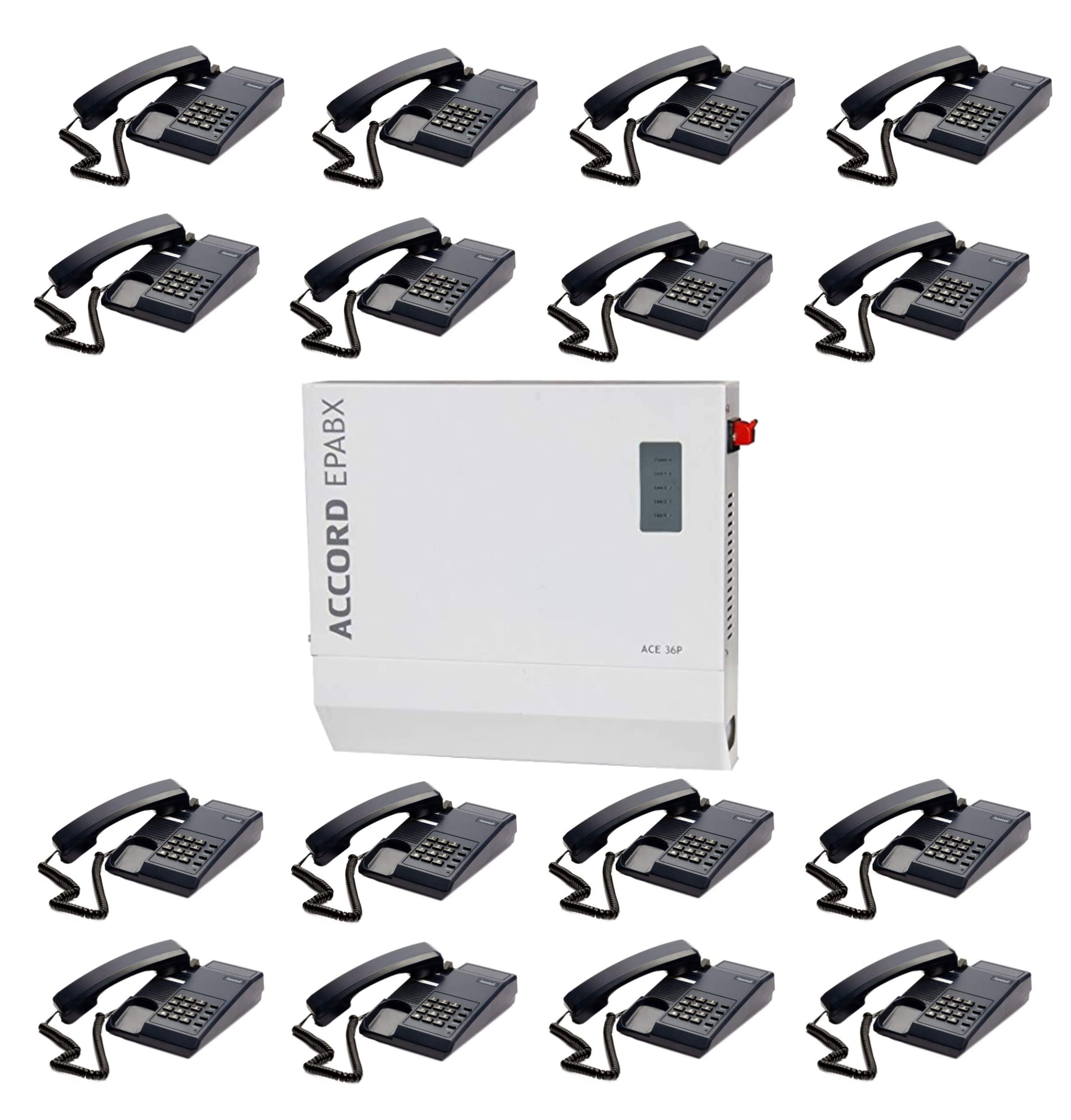 ACCORD ACE 36P EPABX Intercom System for Office with 16pcs Beetel(C11) Landline Set