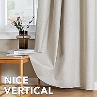 Vista 56 de H.VERSAILTEX Cortinas 100% opacas con aislamiento térmico, texturizadas, de lino, con bloqueo completo de calor y luz, para sala de estar y Negro