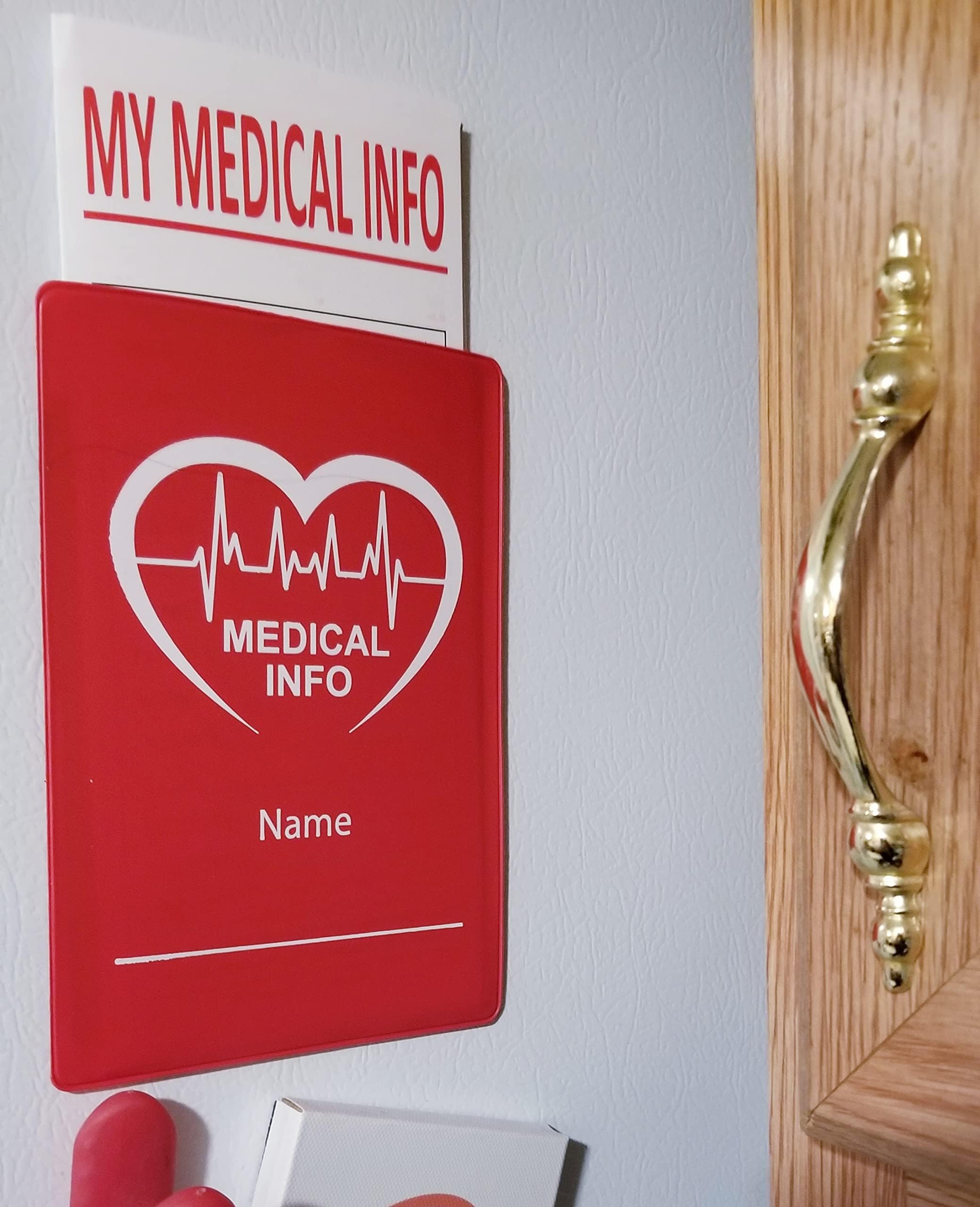 My Medical Info Emergency File of Life Personal Information for Health Responders Red