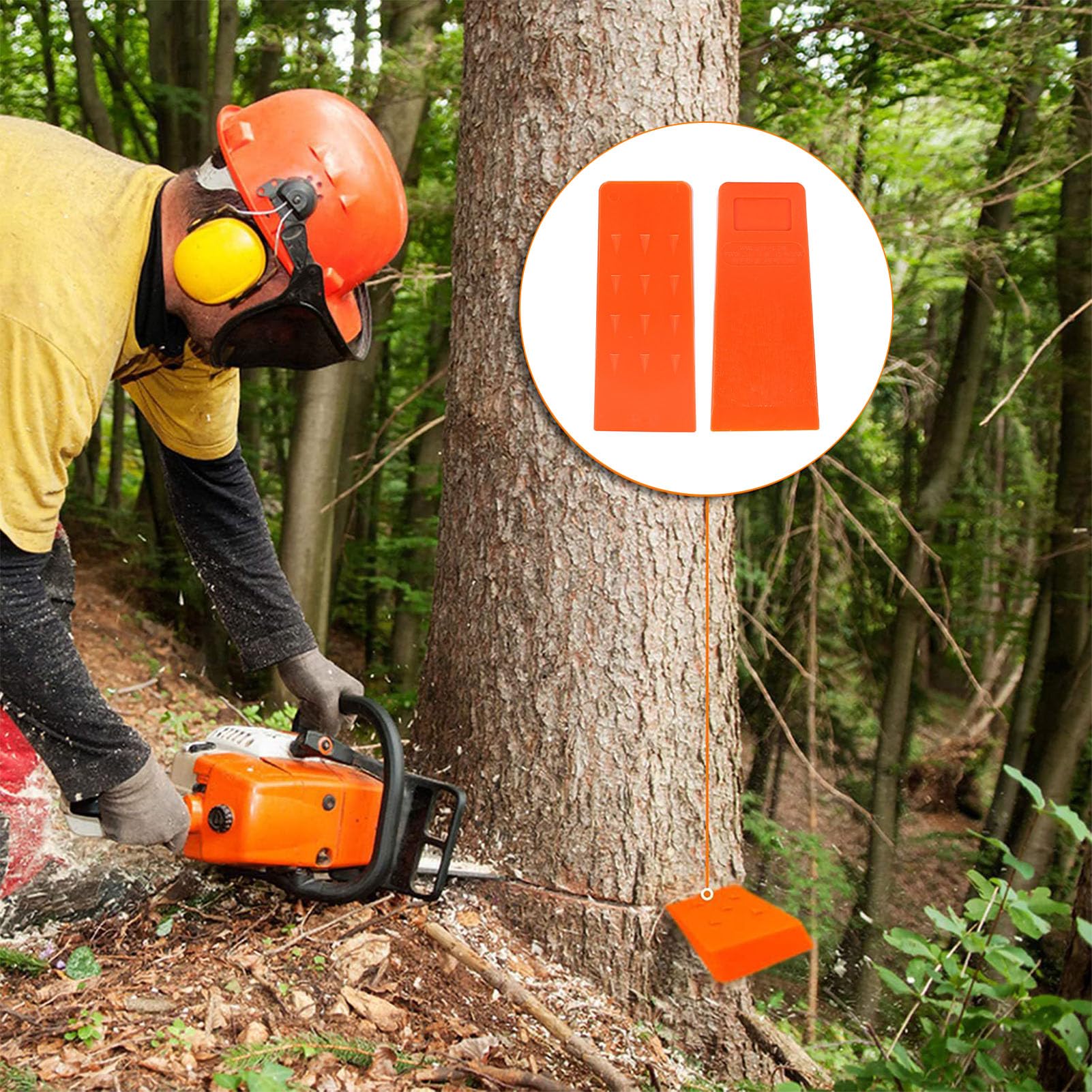 Vouwwiggen met spikes voor veilig kappen van bomen, ABS-kunststof, 14 x