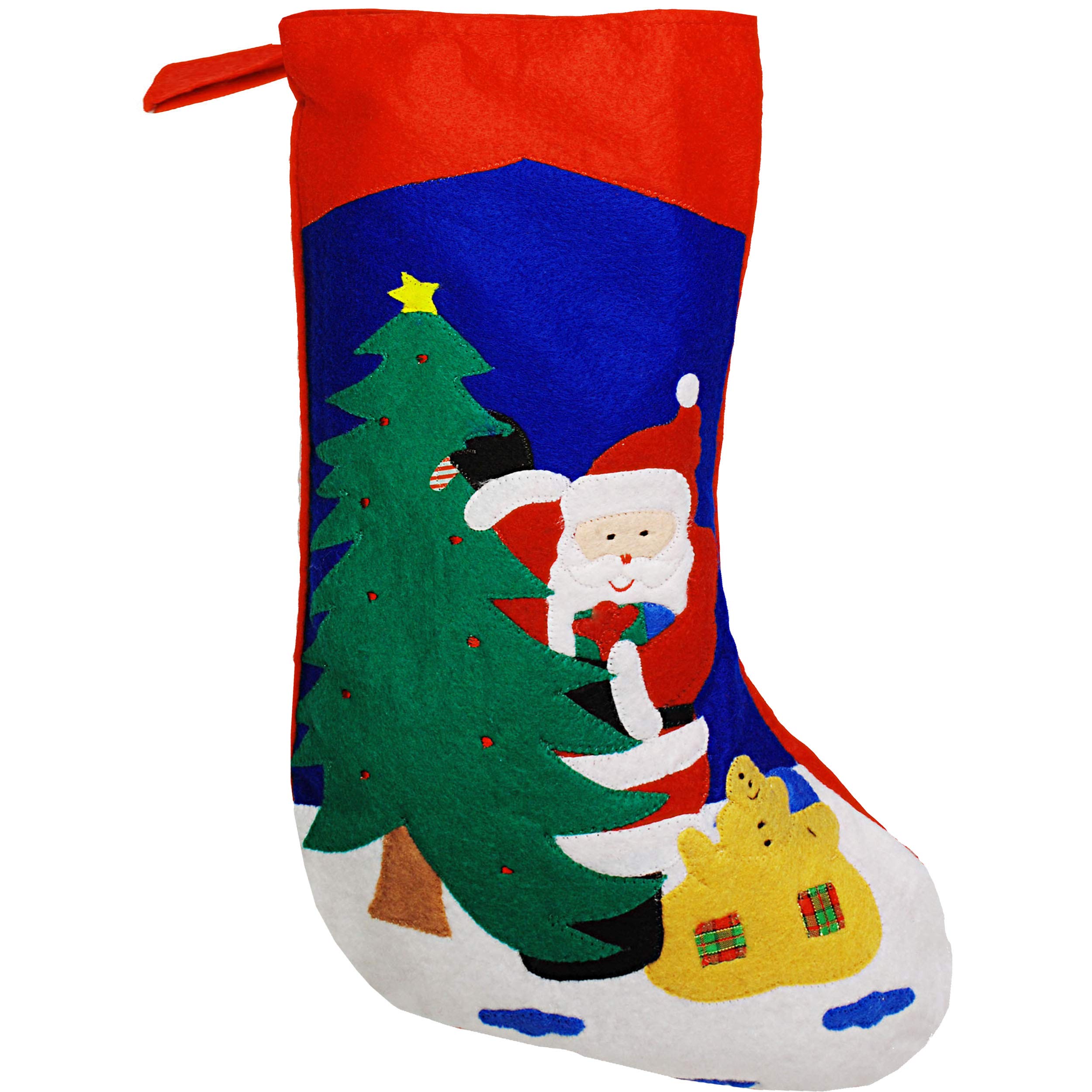 alles-meine.de GmbH 10 Stück XL - Weihnachtssocken & Filzstrümpfe - 50 cm - bunter Motiv-Mix - zum Aufhängen - Nikolausstiefel - Nikolausstrümpfe/Weihnachtsstiefel - Filz - g..
